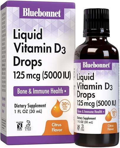 Miniatura 1 de Bluebonnet Nutrition - Gotas de vitamina D3 líquida de 5000 UI, ayuda en el crecimiento muscular y esquelético, D3, sin OMG, sin gluten, sin soja,