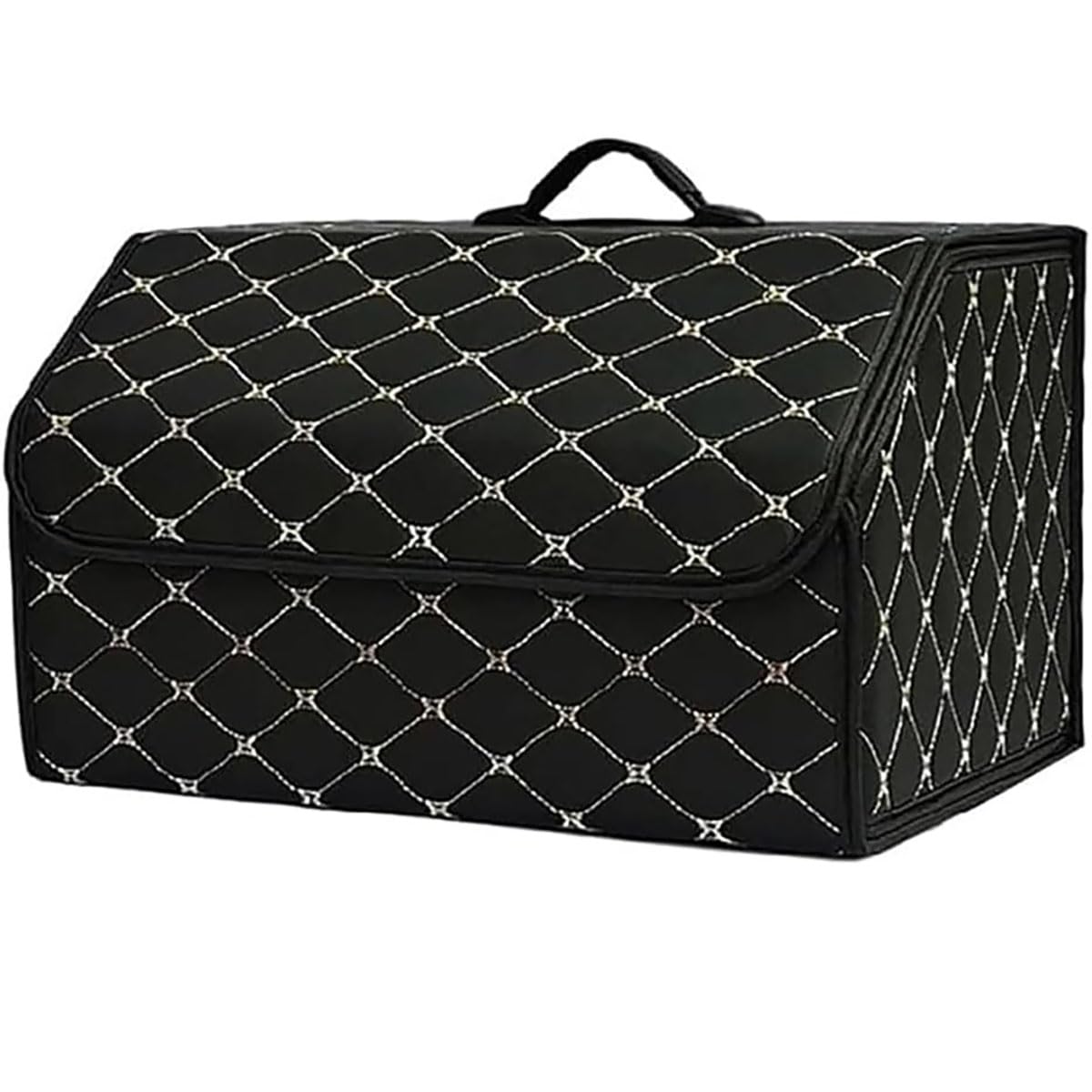 Organizer Bagagliaio Auto per Insight Passport Spike Spirior, Pieghevole Borse per Bagagliaio in Pelle Scatola di Immagazzinaggio con Coperchio Accessori,L-C/Black-Beige
