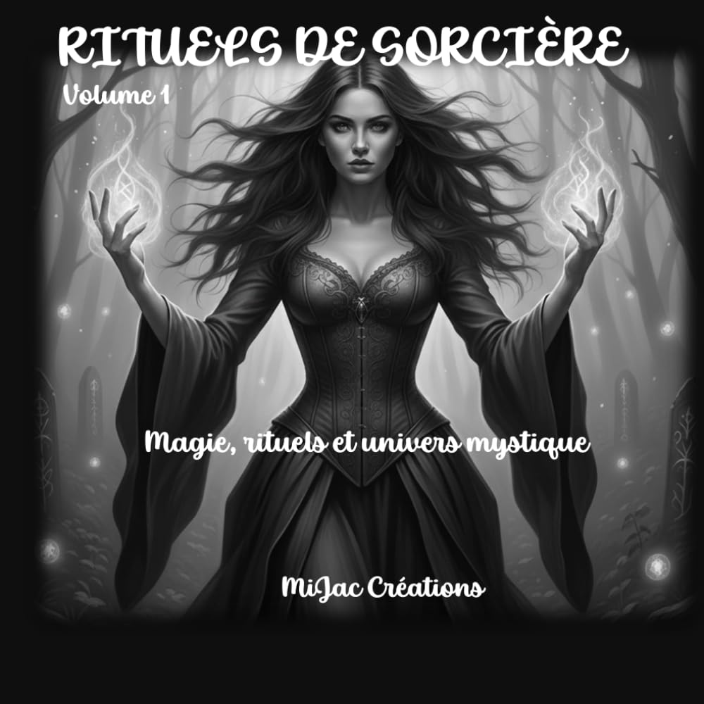 Rituels de sorcières - Livre de coloriage en niveaux de gris pour adultes- volume 1: Magie, rituels et univers mystique