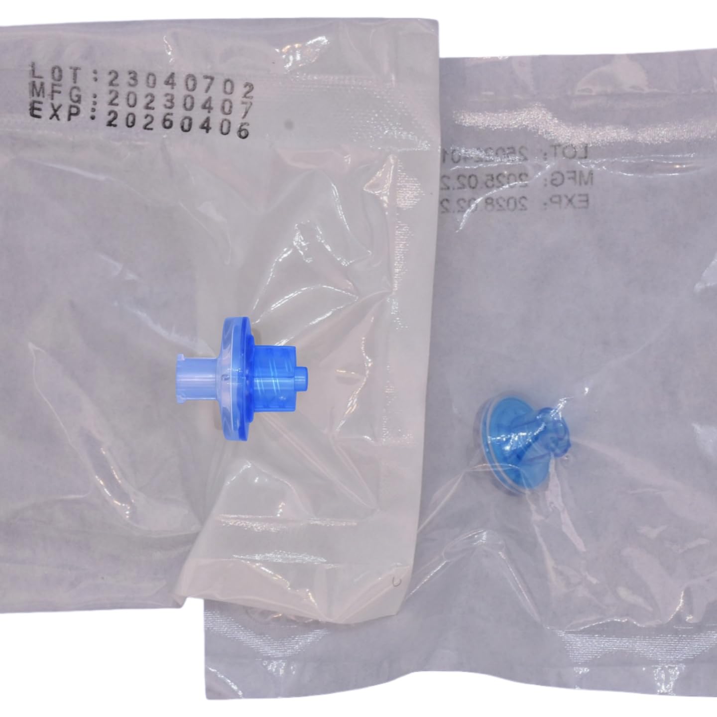 Hynec Hydrophobic PTFE Air Filter 0.2μm 20mm, Female-to-Male Luer Lock, 5-Pack Sterilized | Laboratory-Grade Chemical Resistance for Gas Filtration(Transparent+Blue)