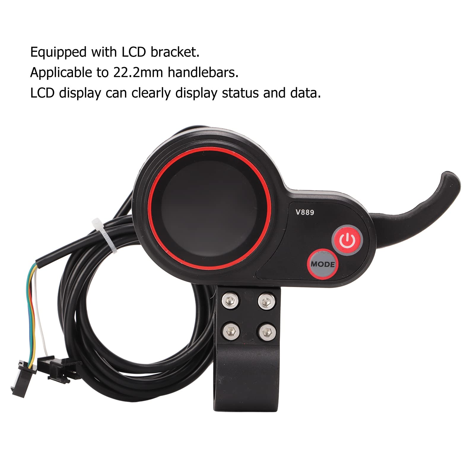 BuyWeek Kit de Contrôleur de Moteur sans Balais de Scooter Électrique pour KUGOO M4, 24V 36V 48V 250W 350W 17A Contrôleur d'onde Sinusoïdale à 3 Modes avec Panneau d'Affichage LCD Couleur V889