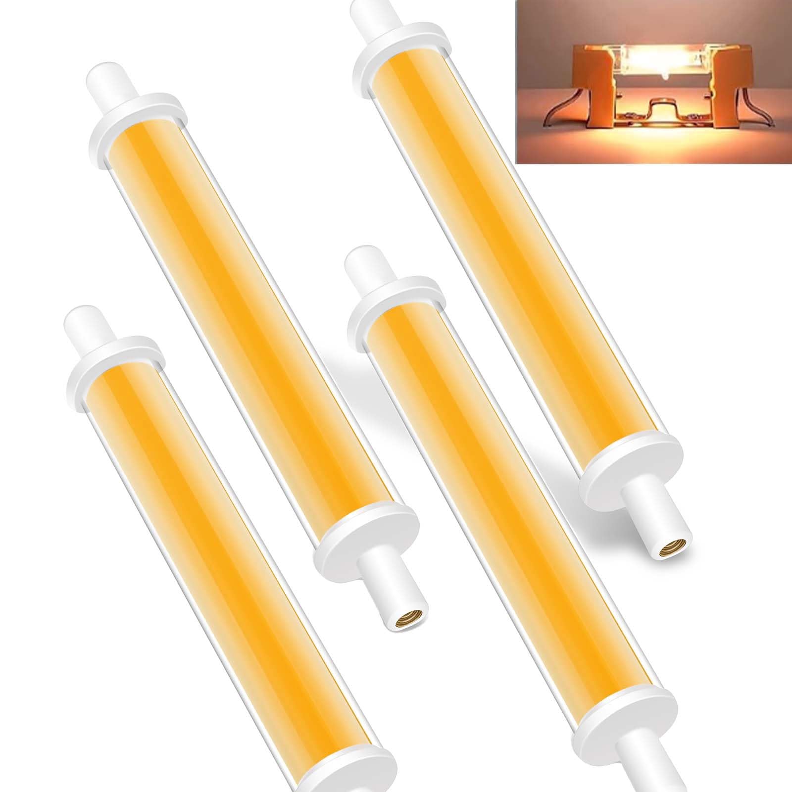 BVCL R7s Led ściemnialna 118 mm, R7s 7,7w odpowiednik żarówki halogenowej 118 mm 80 W, stabilne oświetlenie wiązki 360° bez migotania Ac 220-240V maszt lampy (118 mm_4 szt.)
