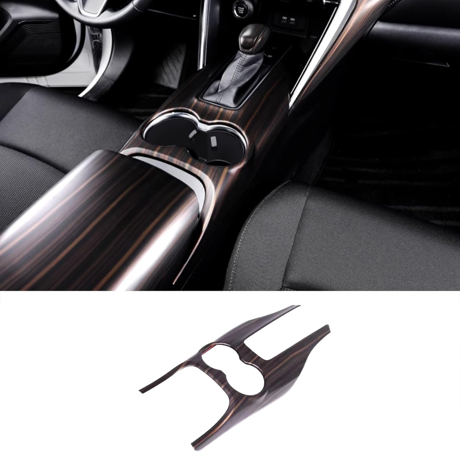 Car Accessories Fit for Toyota VENZA 2021 2022 2023 2024 Gear Shift Knob Console Panel Trims Cover (B Style Peach Wood) 1PC ABS