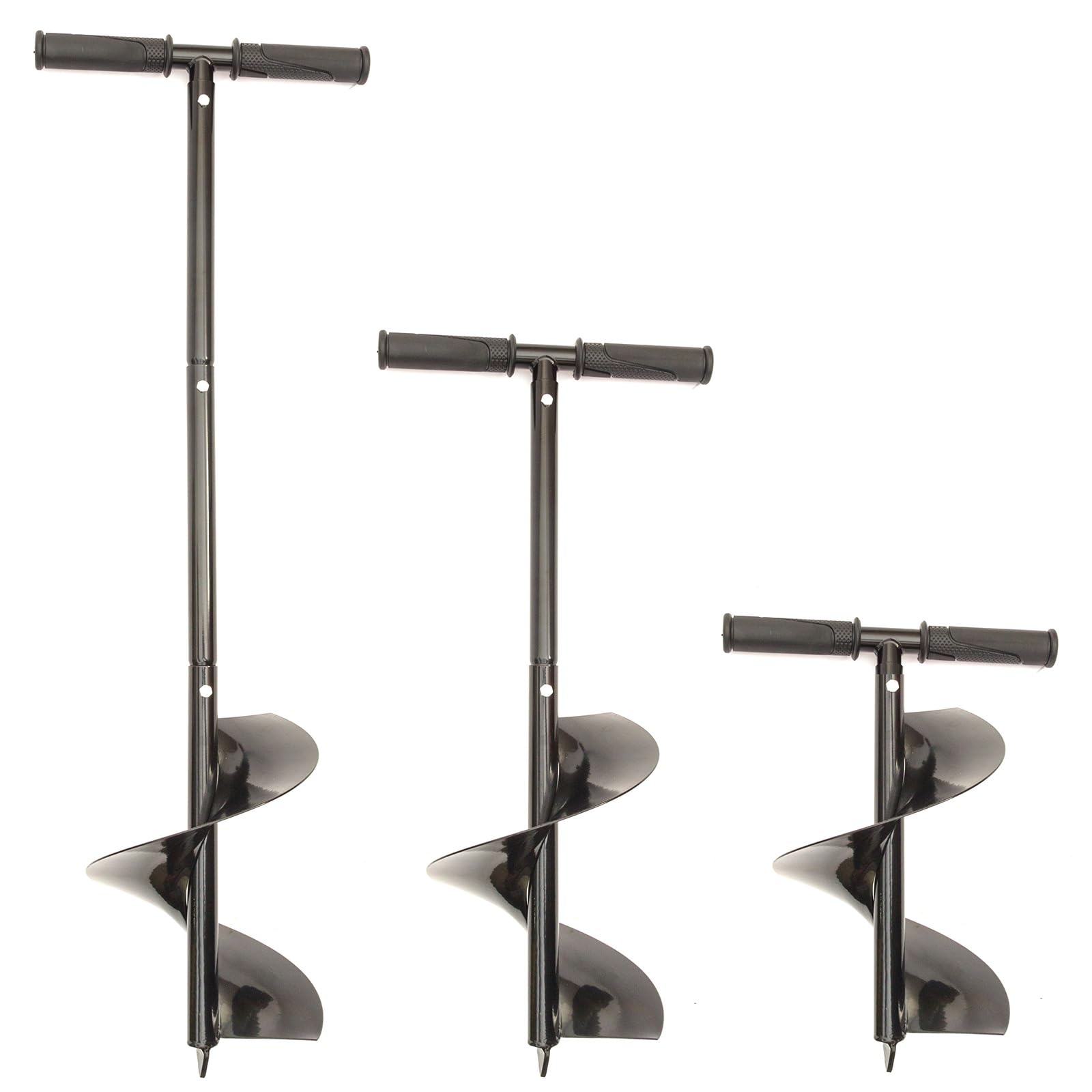 200mm / 8 Inch Diameter Gardening Fence Post Auger Manual Handheld Earth Auger Adjustable Length with Grip Handle Hole Flower Bulb Planting Plant Soil Digger Borer Umbrellas