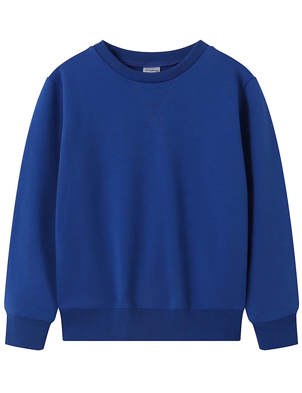 Spring&amp;Gege Youth Basic Sport Crewneck Pullover Sweatshirts for Children（3-14 Years）