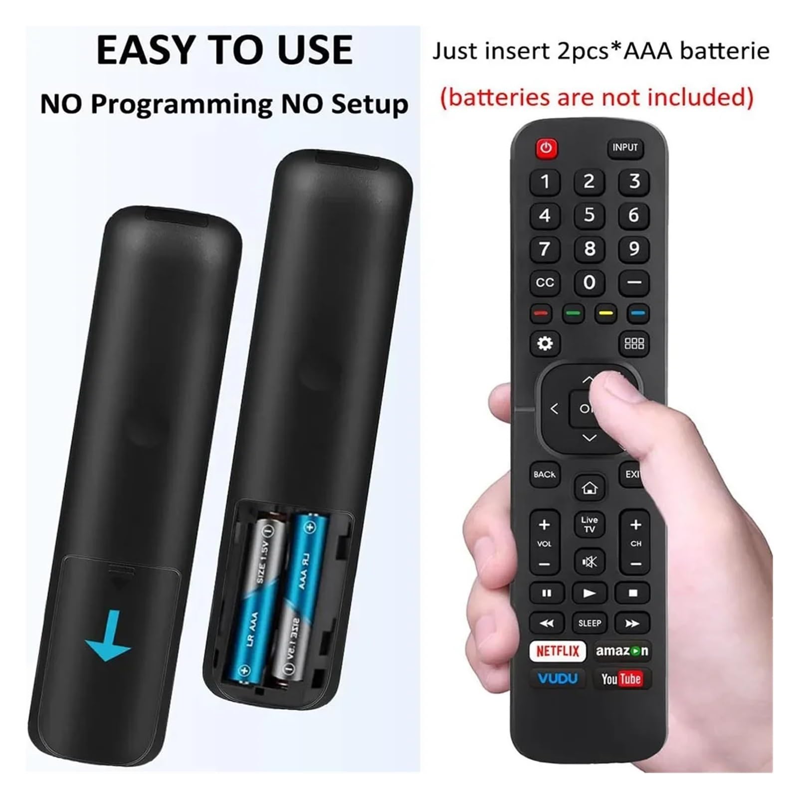 1 telecomando universale for Hisense TV 4K LED HD UHD Smart TV di ricambio EN2A27 EN2A127H EN2A27HT