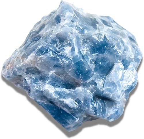 Mineralist Colección de piedras curativas de cristal, azul calcita, rocas naturales de 0.5 libras, racimos de cristal de cuarzo de alta energía,