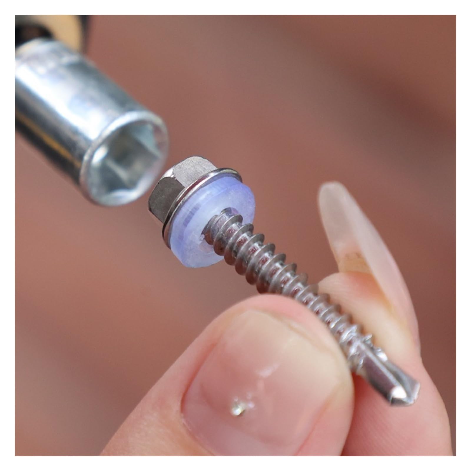 Tornillos Autorroscantes Tornillo autorroscante de acero inoxidable, cabeza arandela Hexagonal Metal, tornillos hoja autoperforantes, Kits surtidos sujetadores Hardware DIY(100PCS,M4.8x25)