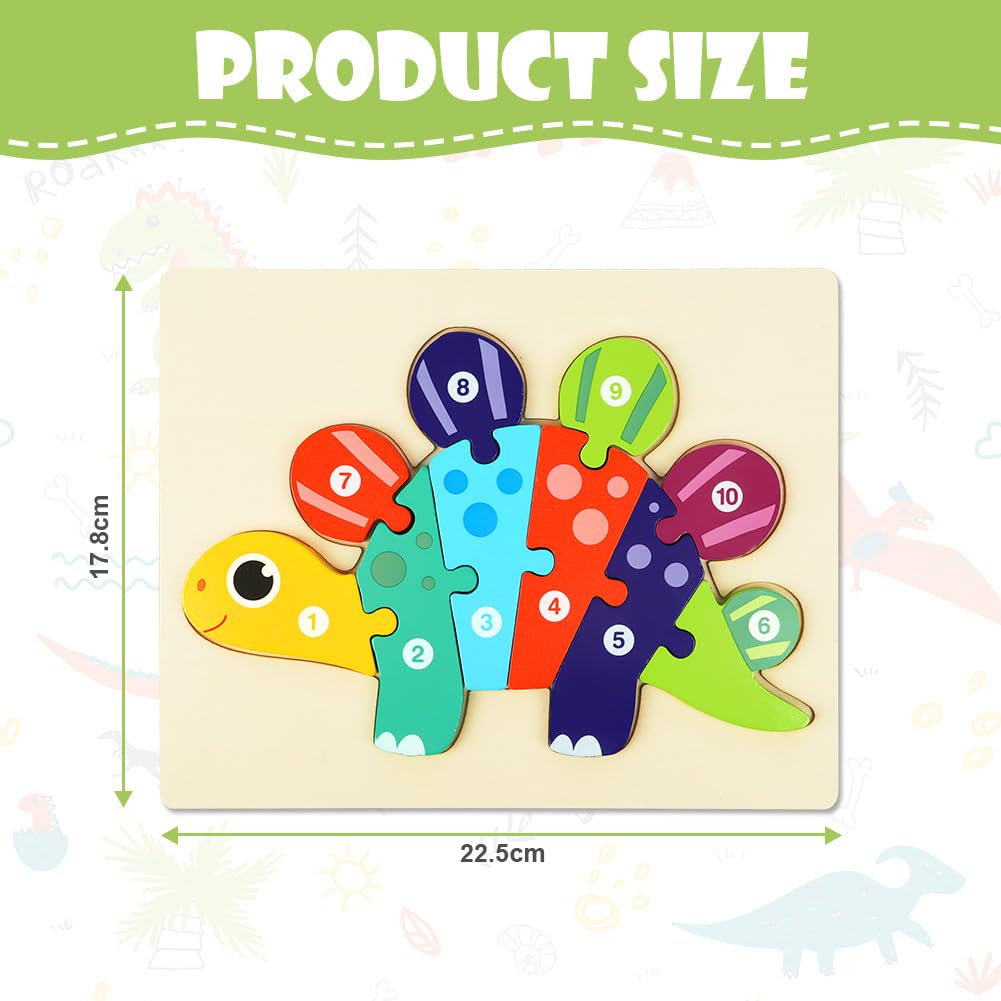 HOTUT Puzzle in Legno per Bambini, 2 Pezzi Legno Giocattoli, Giochi da Puzzle, Animali Montessori Giochi Bambino Educativi per Bambino Sopra i 1 Anni