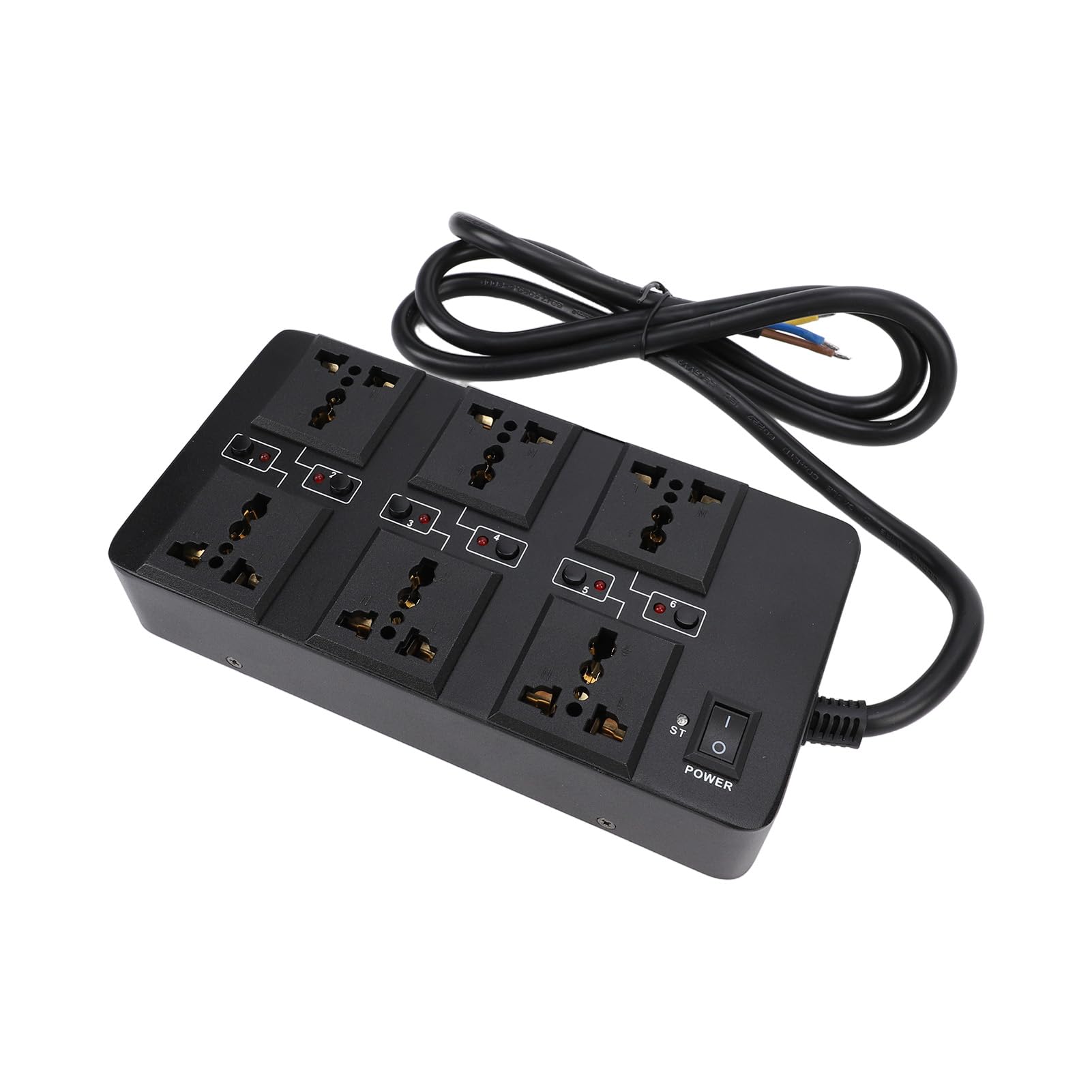 Alomejor Salida del Controlador del Secuenciador de Potencia, Metal de 6 Canales con Sincronización Secuencial de 1 Segundo e Indicadores LED, para Fuente de Alimentación Estable y