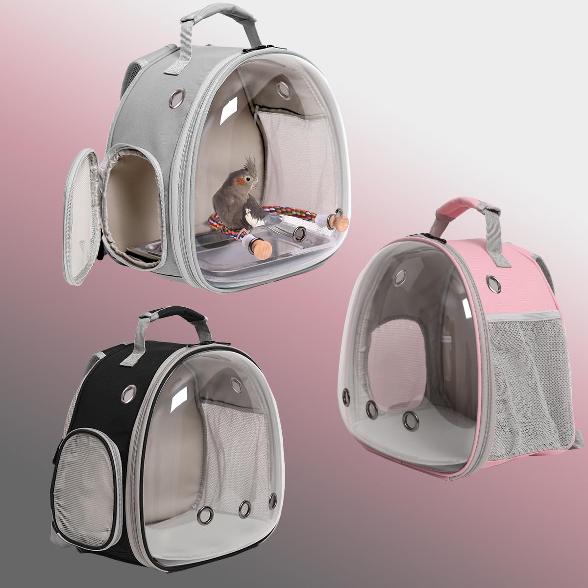 Small Bird Travel Backpack Carrier Cage - Image 4