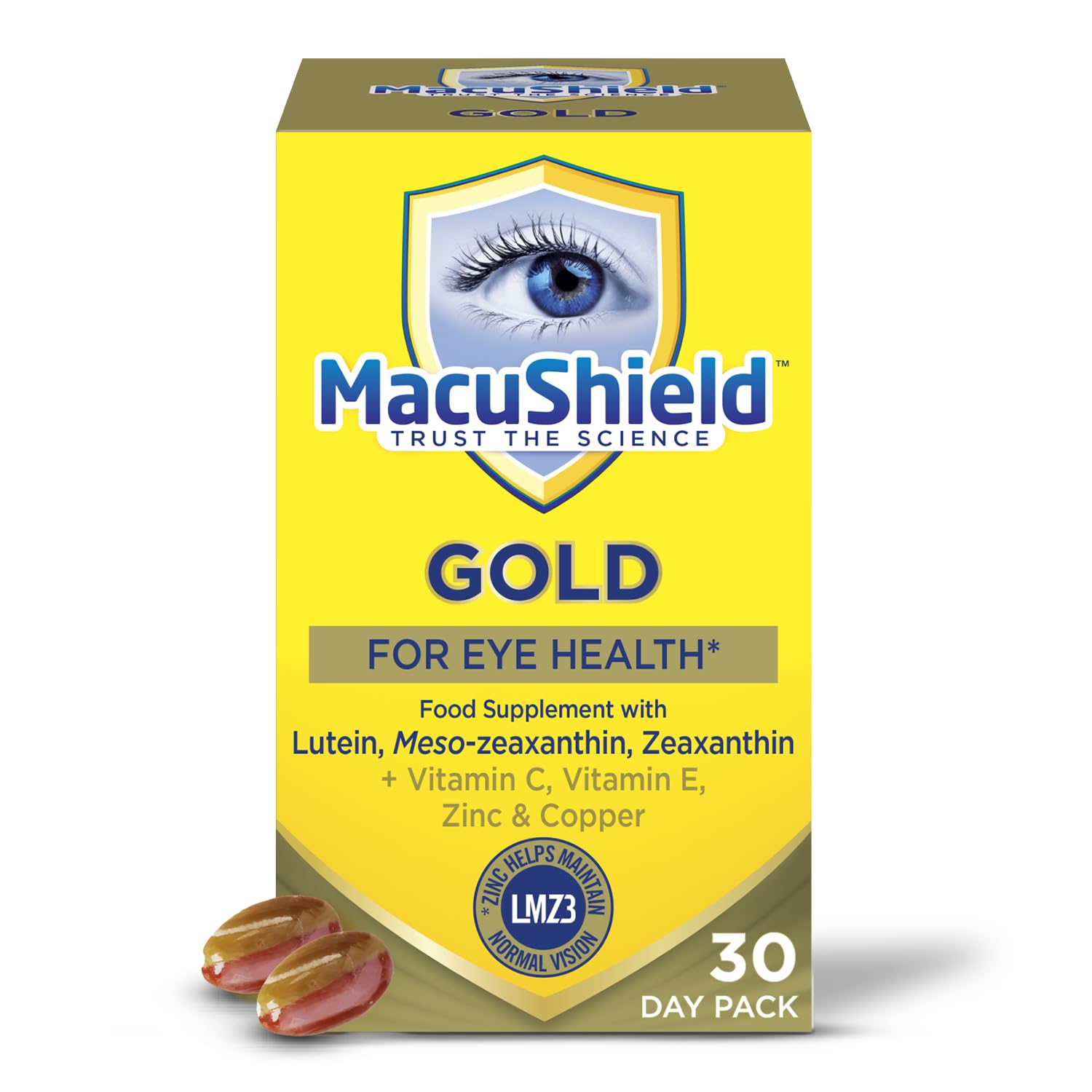 MacuShield Gold – Eye Health Supplement* with Lutein, 30-Day Pack