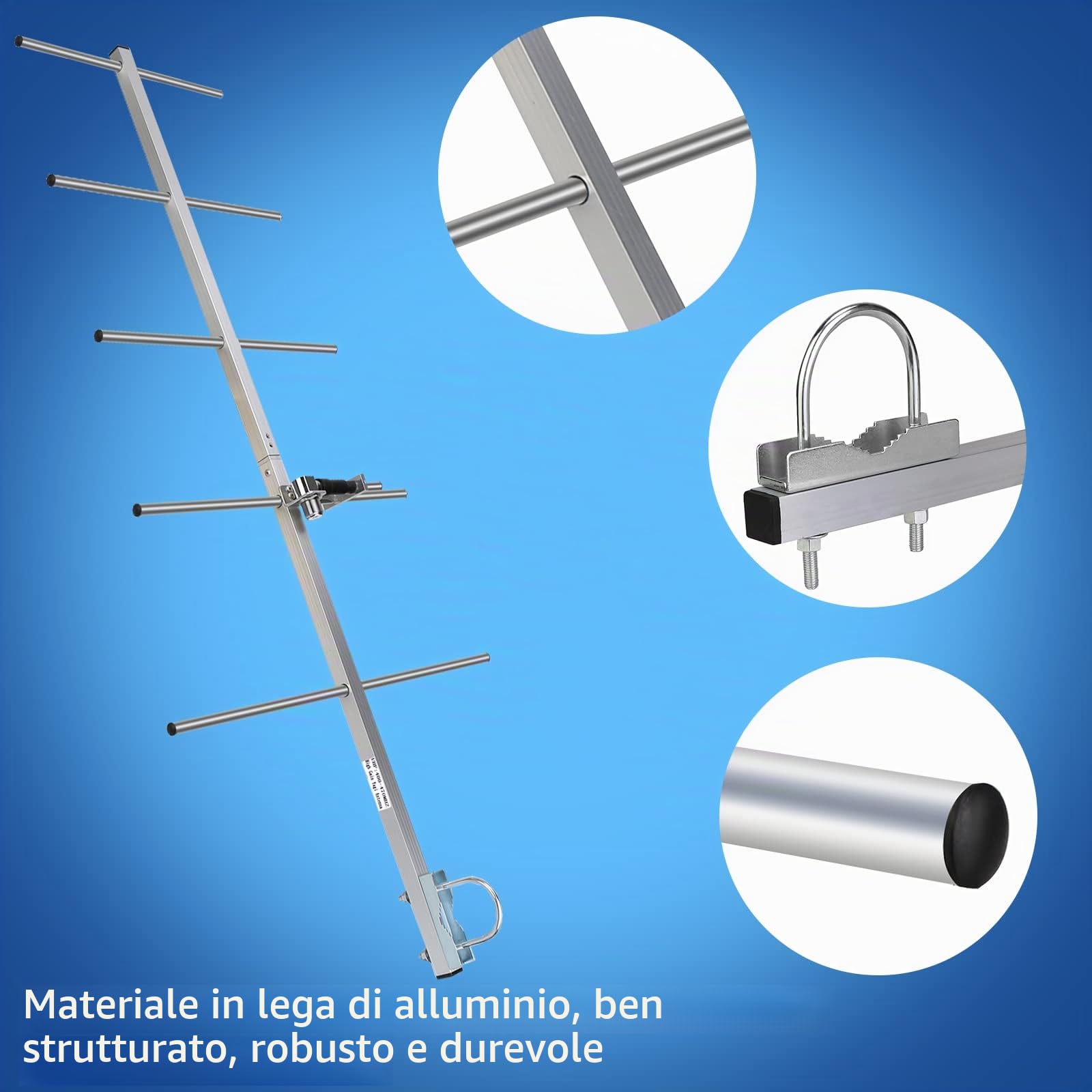 Retevis Ailunce AY03 Yagi Antenna Alto Guadagno 9 dBi UHF Femmina 5 Elementi Antenna Direzionale Compatibile con Ailunce HD1 Compatibile con Retevis RT29 RT87 RT3S TYT MD-380 UV-5R(1 Pezzo)