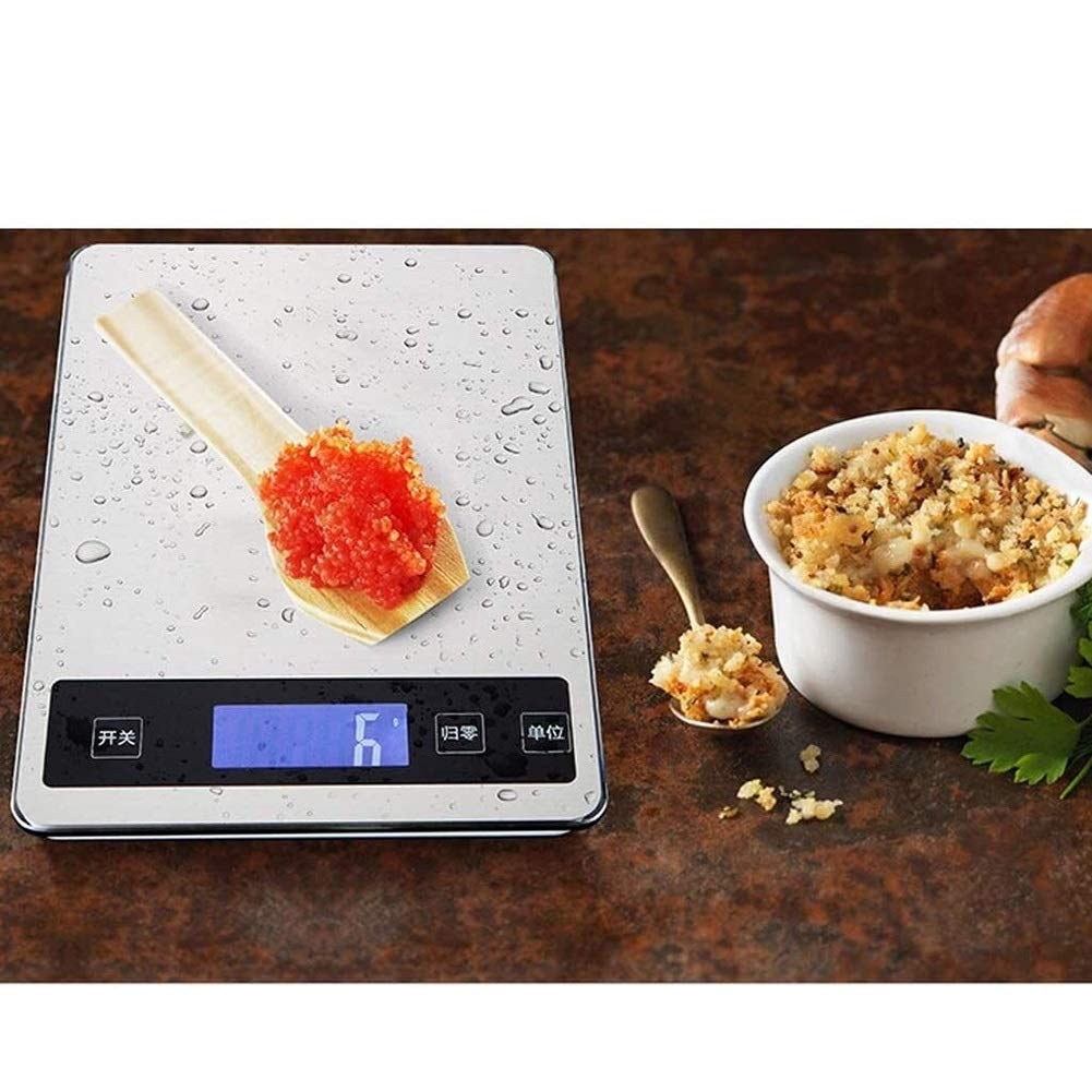 Wagi do żywności Wlectronic Cyfrowe Wagi Kuchenne, Wysoka Precyzja 1g Kuchnia Kuchenna Waga Przenośna Elektroniczna Waga 5 kg 10 kg 15 kg Ładowanie USB Wagi (Kolor: B