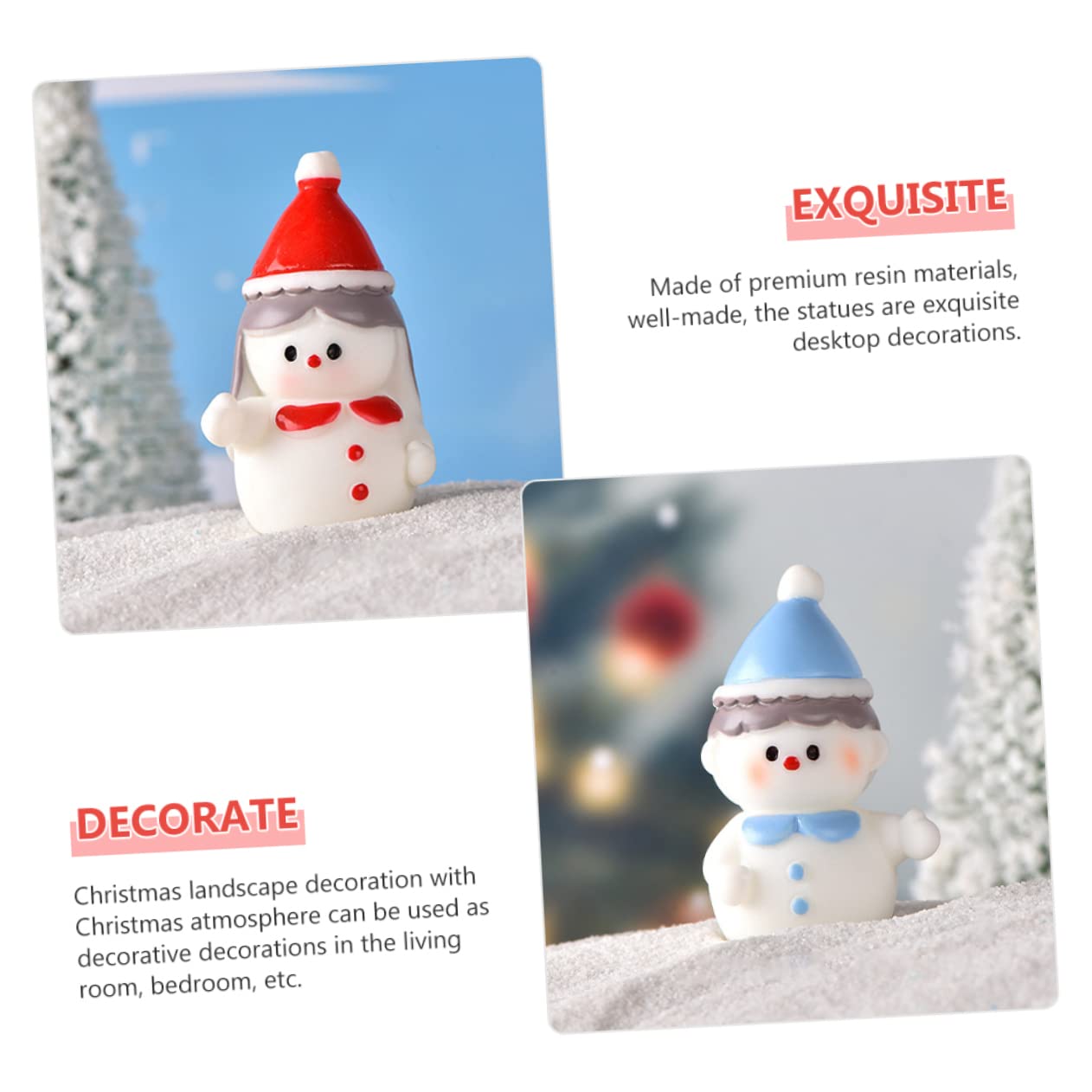 TOPBATHY 40 Piezas Muñeco De Nieve De Resina Estatua De Muñecos De Nieve De Navidad Figuritas Decorativas De Muñecos De Nieve Adornos Navideños De Mesa Estatuilla De Pie De Navidad
