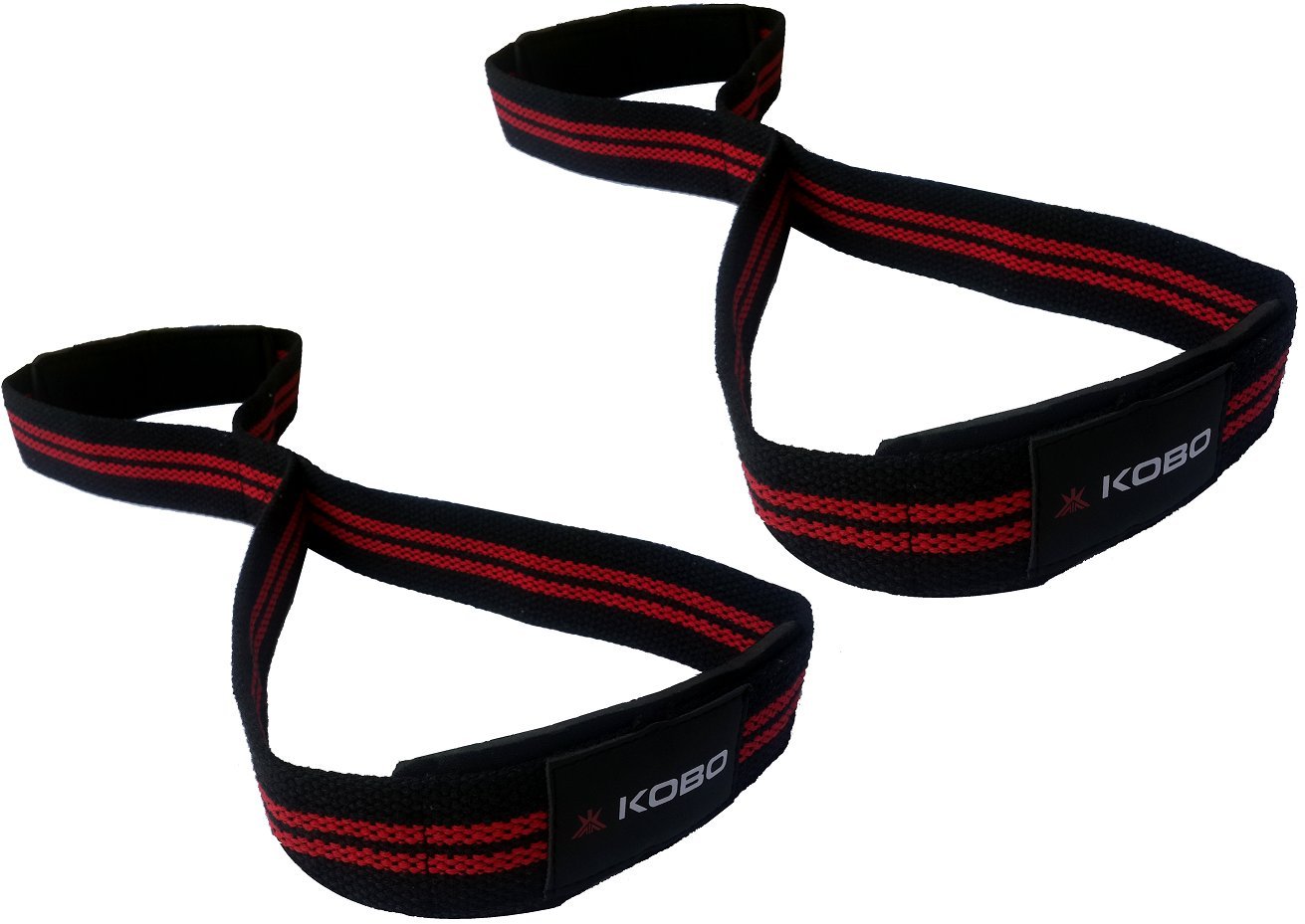 Kobo WTA-33-RED Figure 8 Rod Wrap Cotton Lifting Straps for Weight Lifting Exercise and Fitness (Black-Red) (B07457W8RZ) Amazon Price History, Amazon Price Tracker