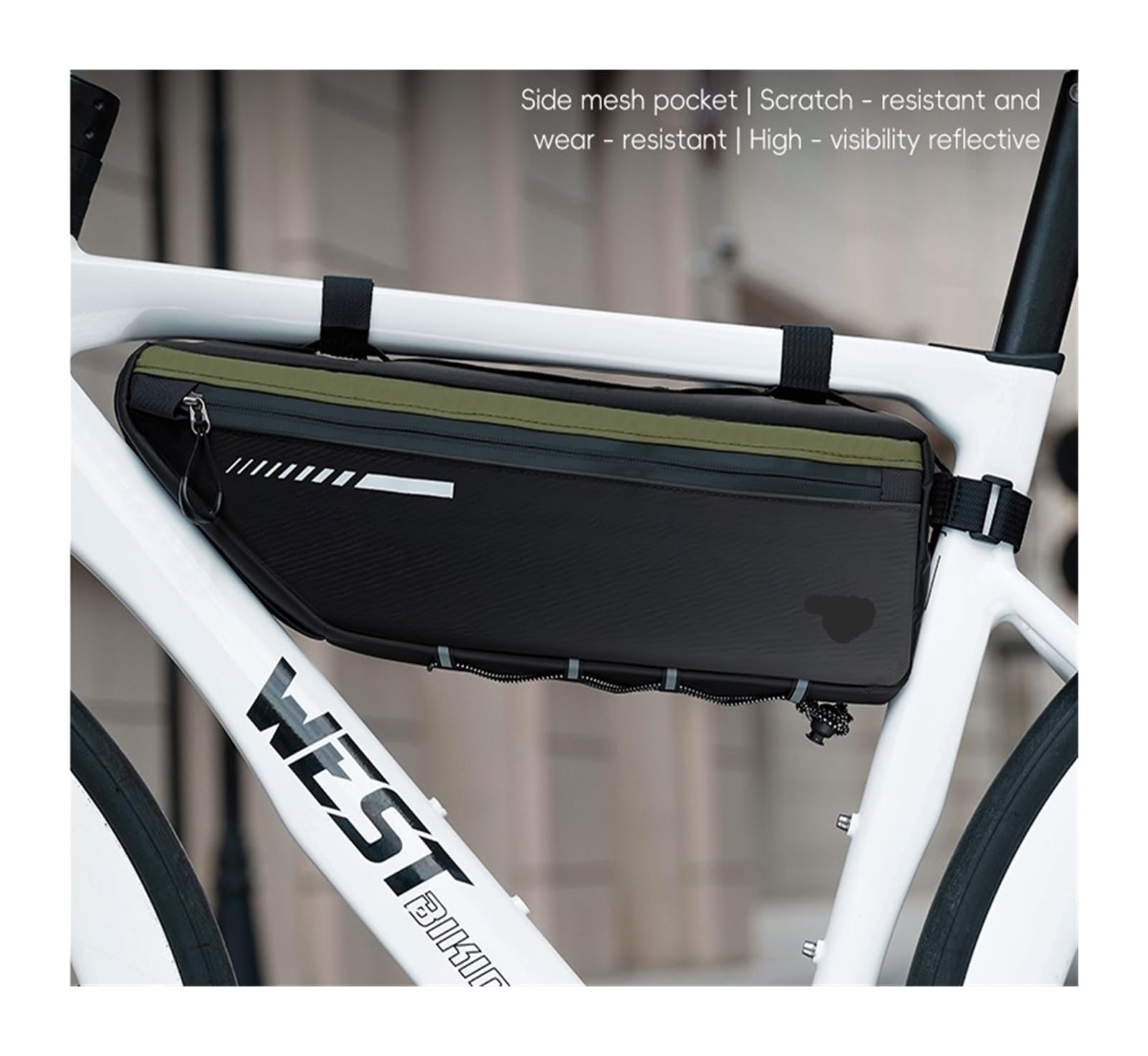 Borsa for telaio anteriore for bicicletta impermeabile da 1 pezzo da 2,6 litri