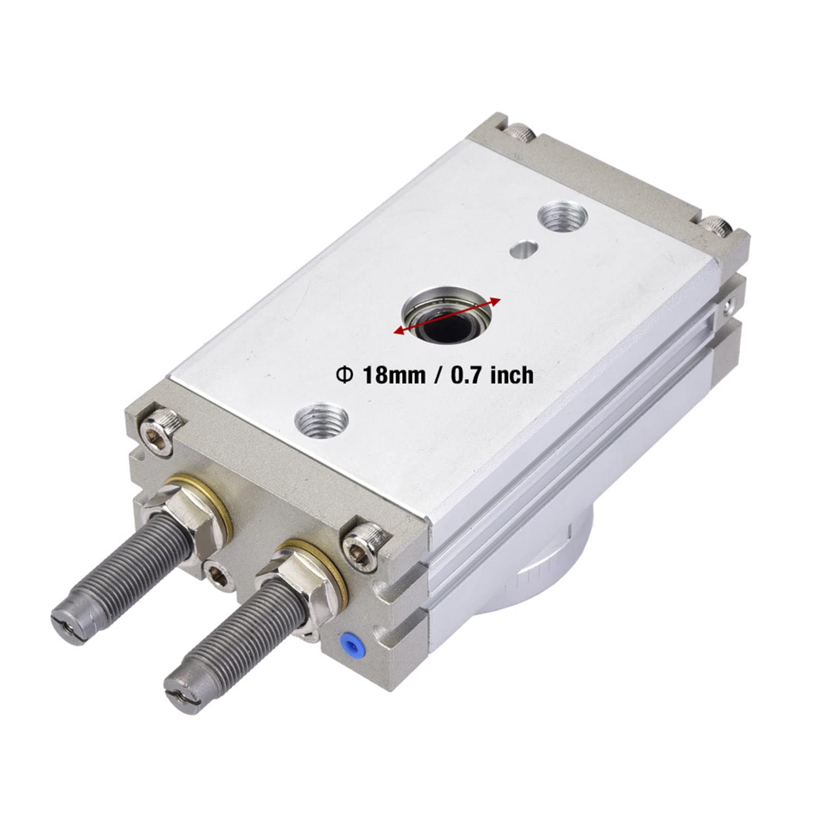 FTVOGUE Cilindro Neumático, Aleación de Aluminio, MSQB-20R de Aire de 180 Grados con Amortiguador, ángulo Ajustable 0-190 Grados para Automatización Industrial