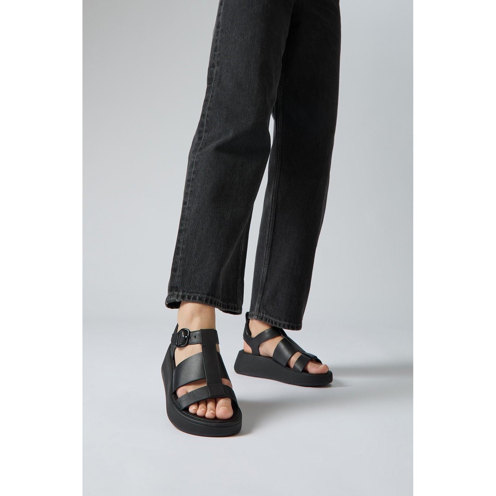 Fitflop F-Mode Leather Flatform Fisherman Sandals, Sandali da Pescatore Donna