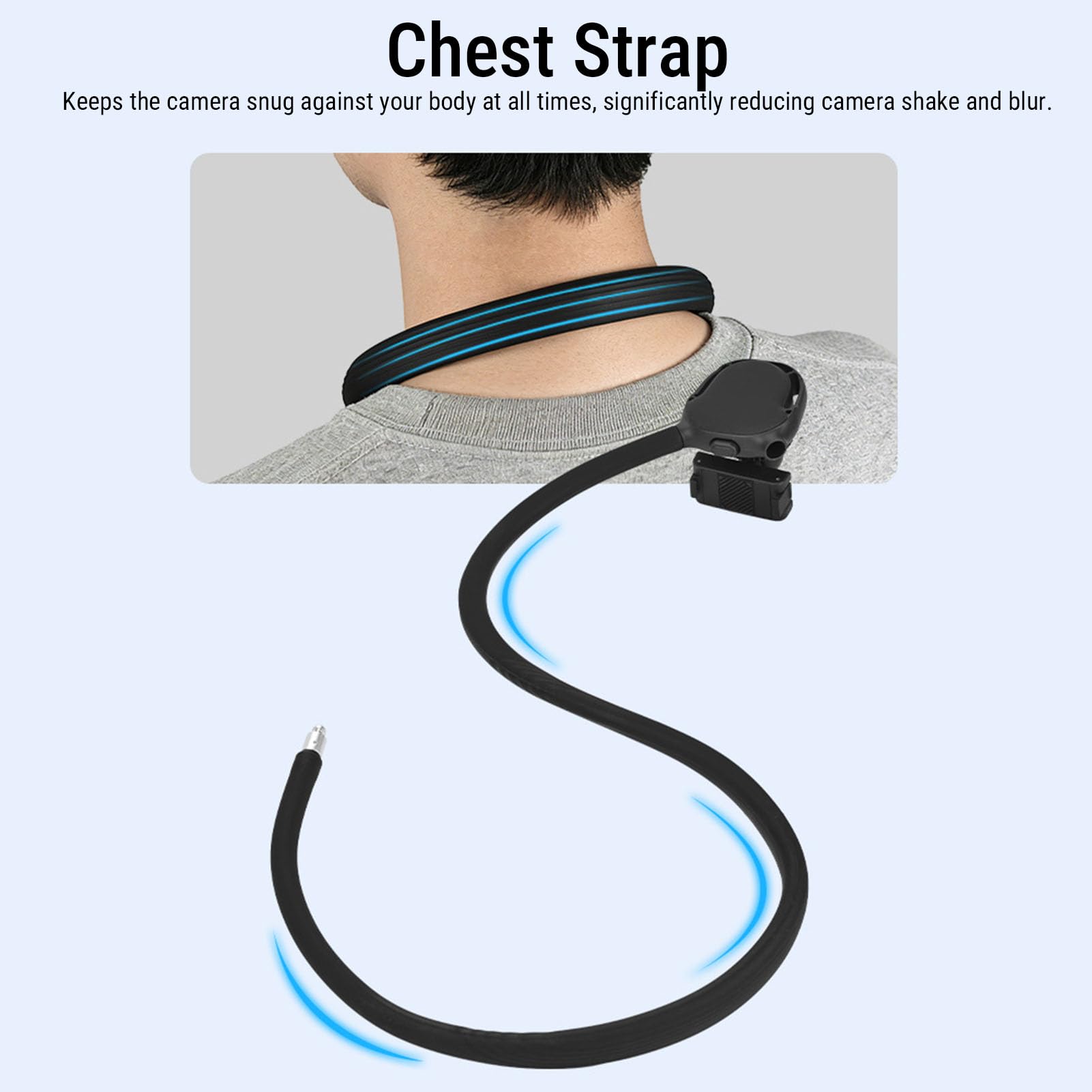 Luocute Supporto per Action Camera Al Collo con Sgancio Rapido Magnetico, | Costruzione in Silicone e Acciaio Al Carbonio, vestibilità Morbida Sulla Pelle, Compatibile con Action 6 Nano, Include