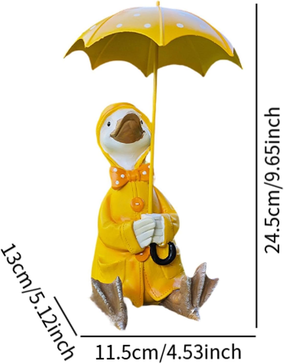 Baoblaze Duck Holding Umbrella Statue, Resin Goose Figurine Centerpiece Decorative Collection Garden Decoration Animal Sculpture for Garden Home Office Patio Lawn Yard Ornaments, Single Duck