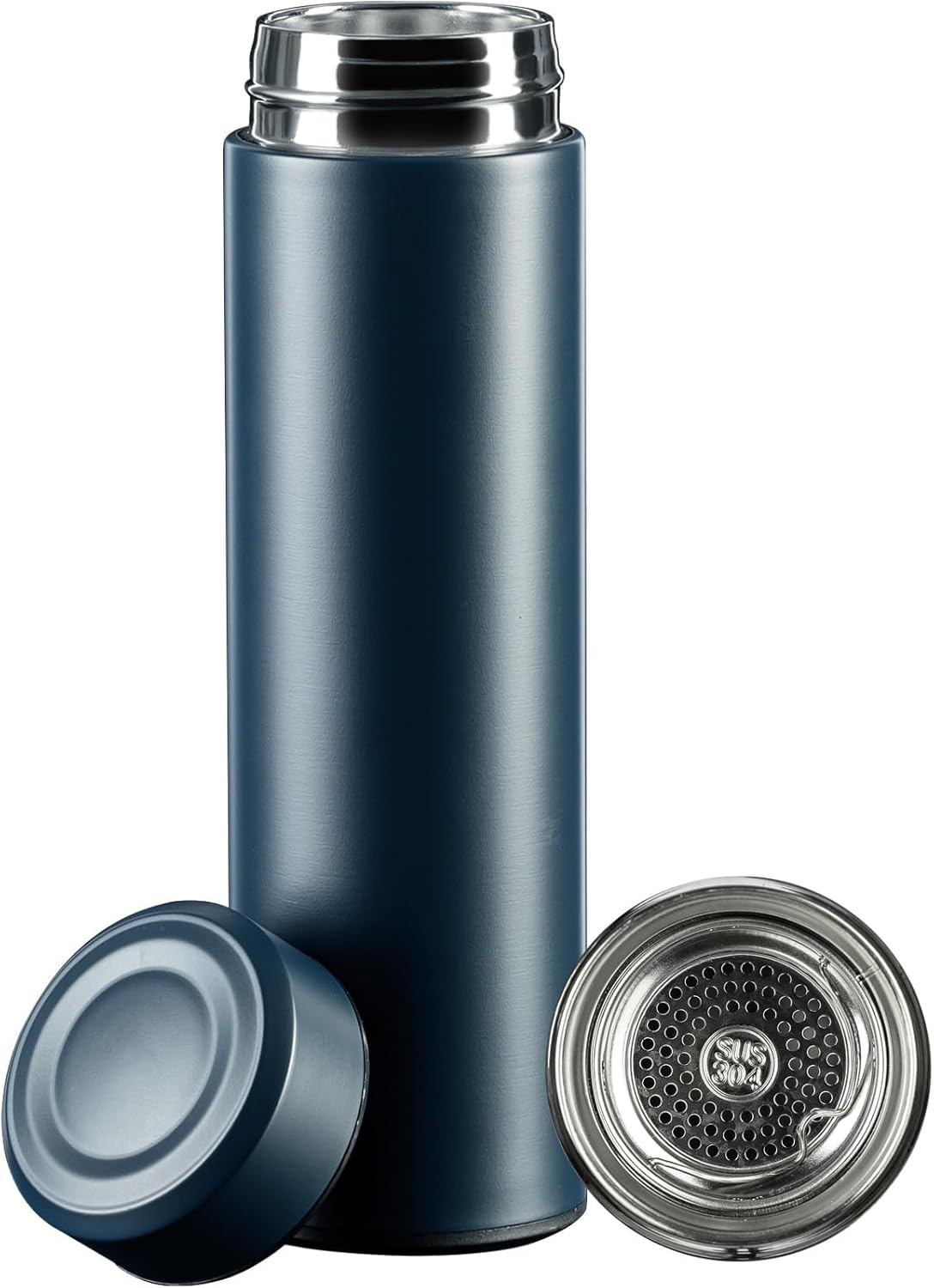 Botellas de agua de acero inoxidable de 17 onzas, botella de agua delgada, botella de agua térmica, botella de agua aislada que mantiene el calor