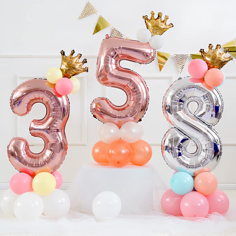 Foil Globo Número 5 Azul 40" (101cm), Inflable Helio o aire, Gigante Numeros 0-9, 10-19, 20-29, 30-100, Grande Globos Decoración para La Boda Aniversario y Cumpleaños Fiestas — view 206