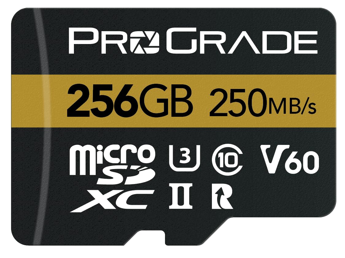 microSD Card V60 (256GB) - getestet für SD-Kartengeräte in voller Größe | Bis zu 250MB/s Lesen, 130MB/s Schreiben von ProGrade Digital
