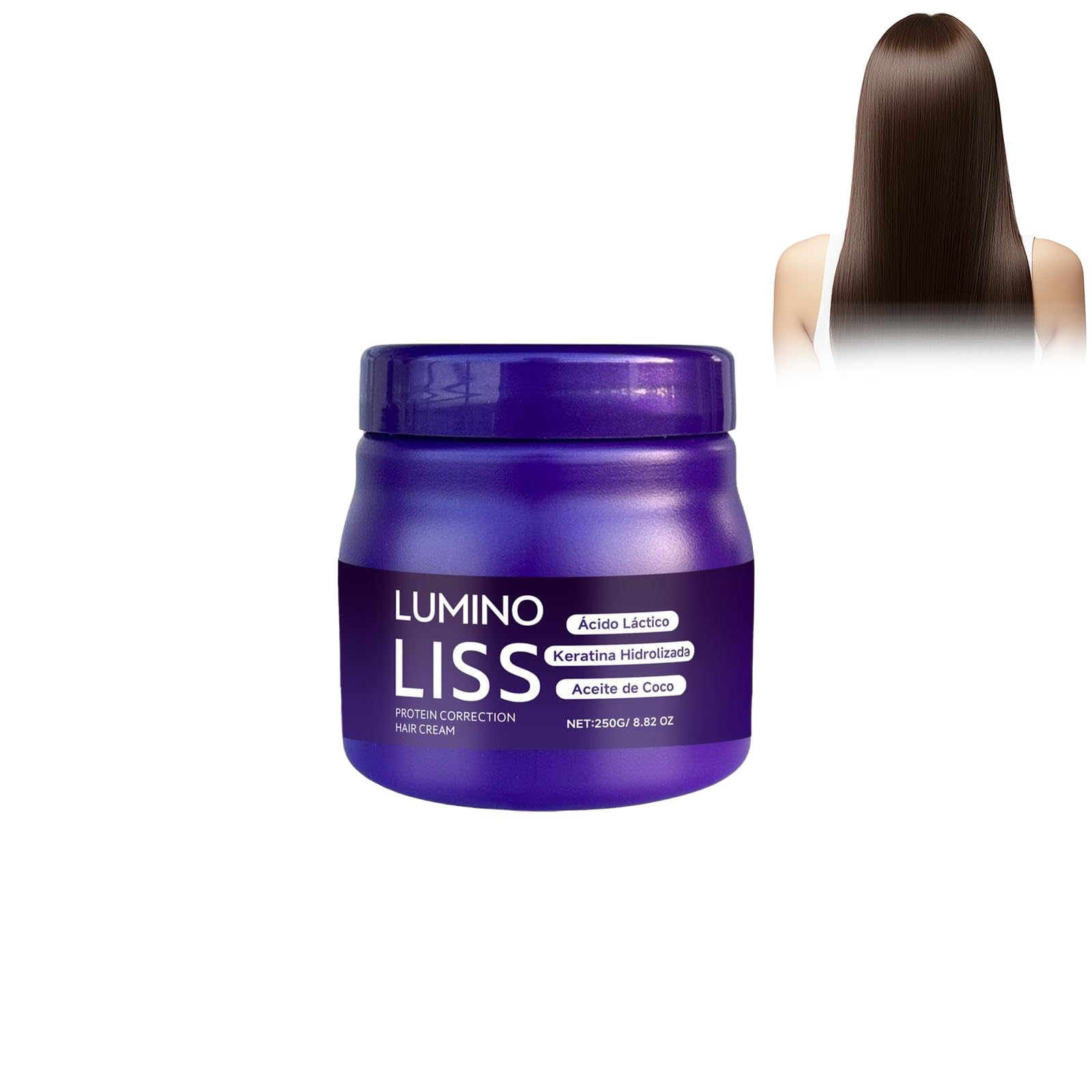 Naturale Per Capelli, Crema Lisciante per Capelli, Crema Setosa e Lucida,apelli Straightening Cream, Anti-Frisottis Balsamo Lisciante Proteico,Crema Stirante Per Capelli Proteica