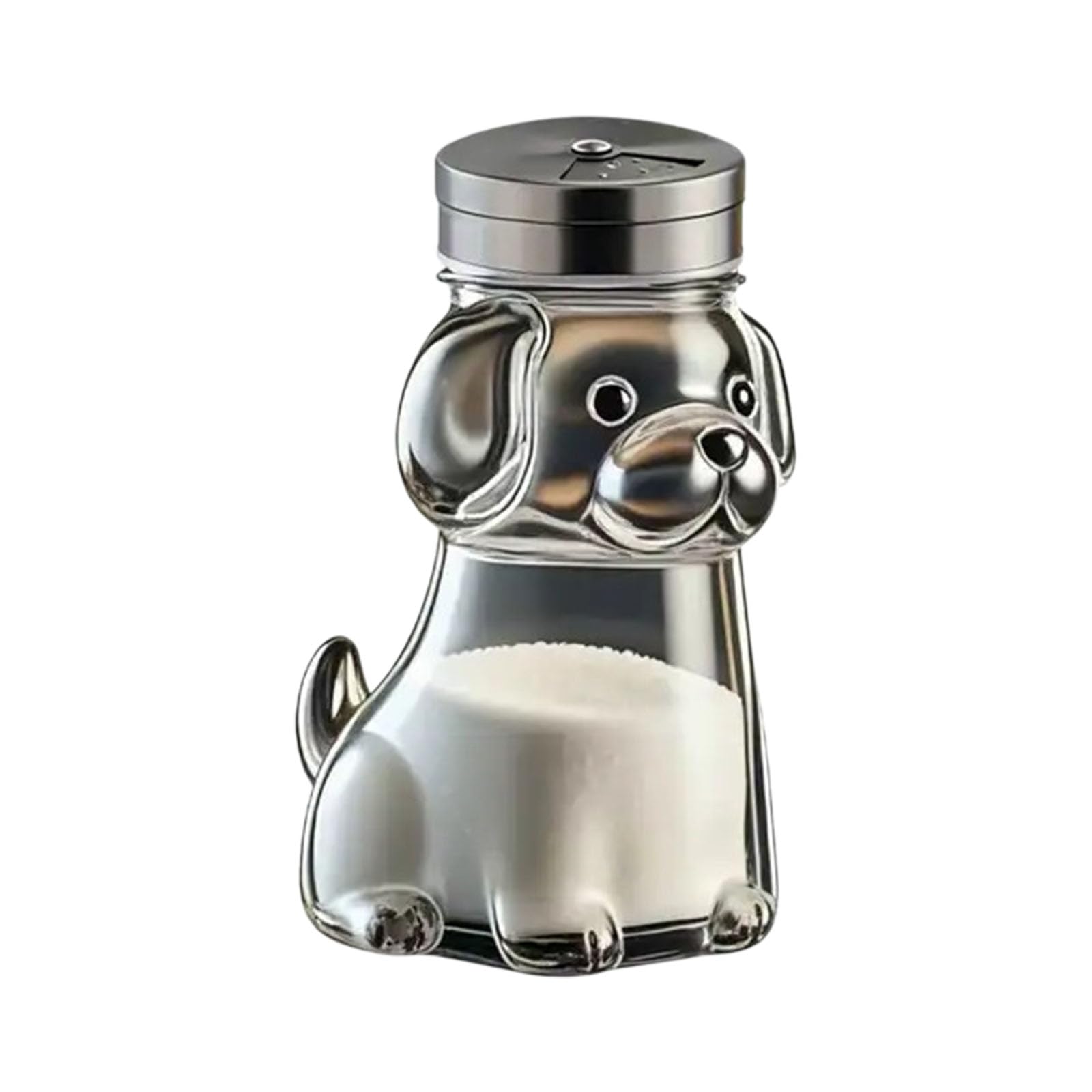 Buxuaaaa Dog Glass Salt Pepper Shaker With Visible Content For Seasoning Glass Seasoning Agitators