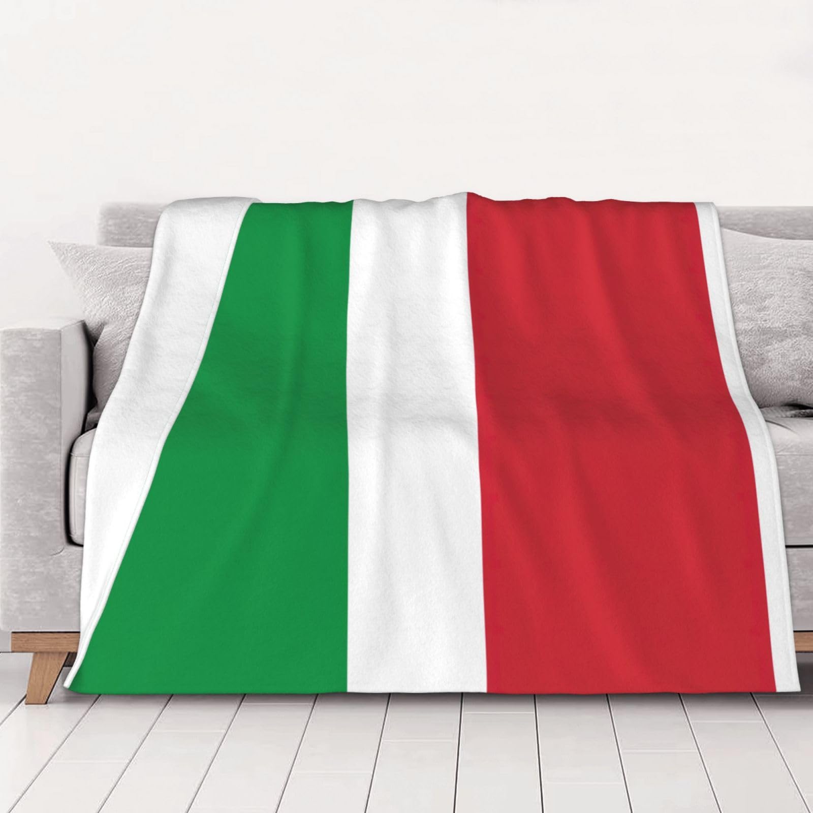 JIPOFD Dual Sided Italian Flag Blanket Throw Warm Cosy Flannel Blanket King Size Bed Thick Blanket