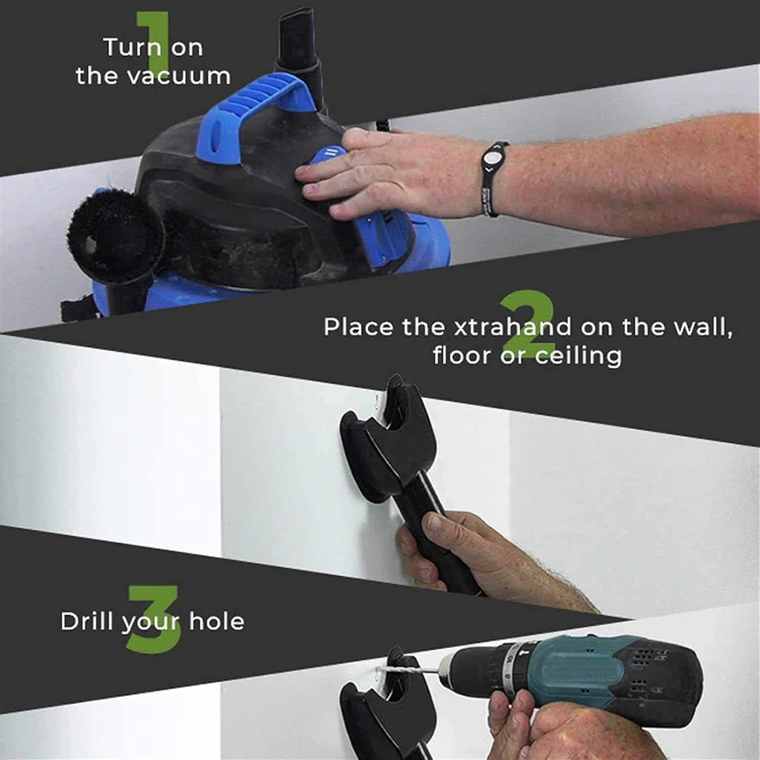 Hands-Free Dust Collector Impact Drill with Ash Tool Electric Drill Dust Collector Electric Drill with Ash Bowl Tool Combination (Color : B Type)