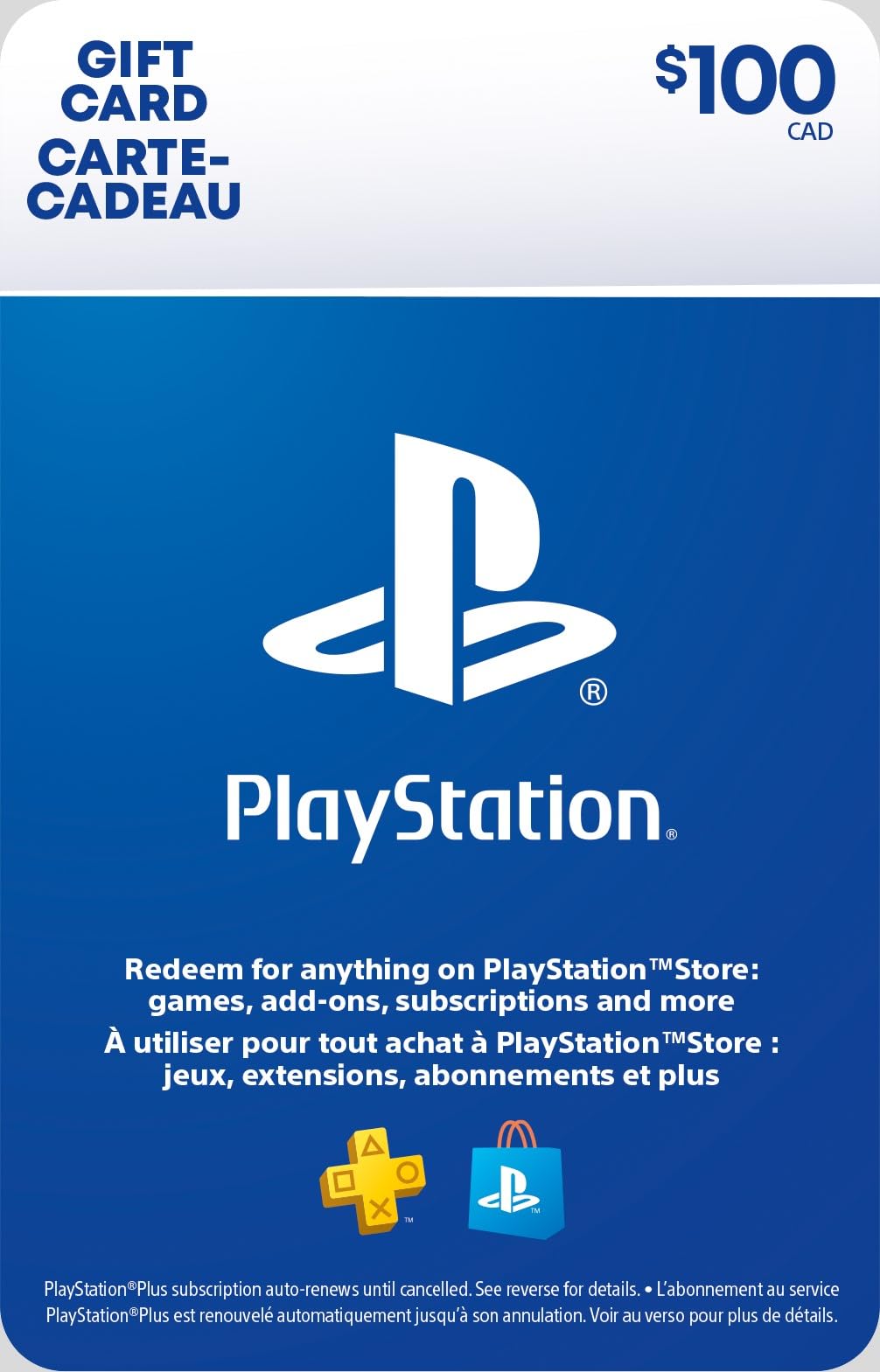 PlayStation Store Gift Card - Canada (Physical) - $100