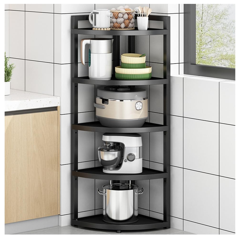 Pfannen Organizer, Stöckiges Topf Organizer Multifunktionales Verstellbares Pfannen- und Topfregal, Arbeitsplatten-Organizer,Schwarz,5