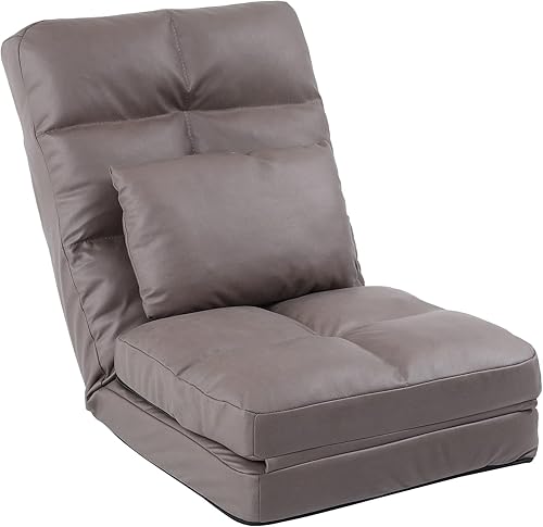 Miniatura 10 de Silla de suelo con respaldo para adultos, ajustable, 14 posiciones, sillas de videojuegos, tumbona plegable con almohada 8823 (negro) Negro