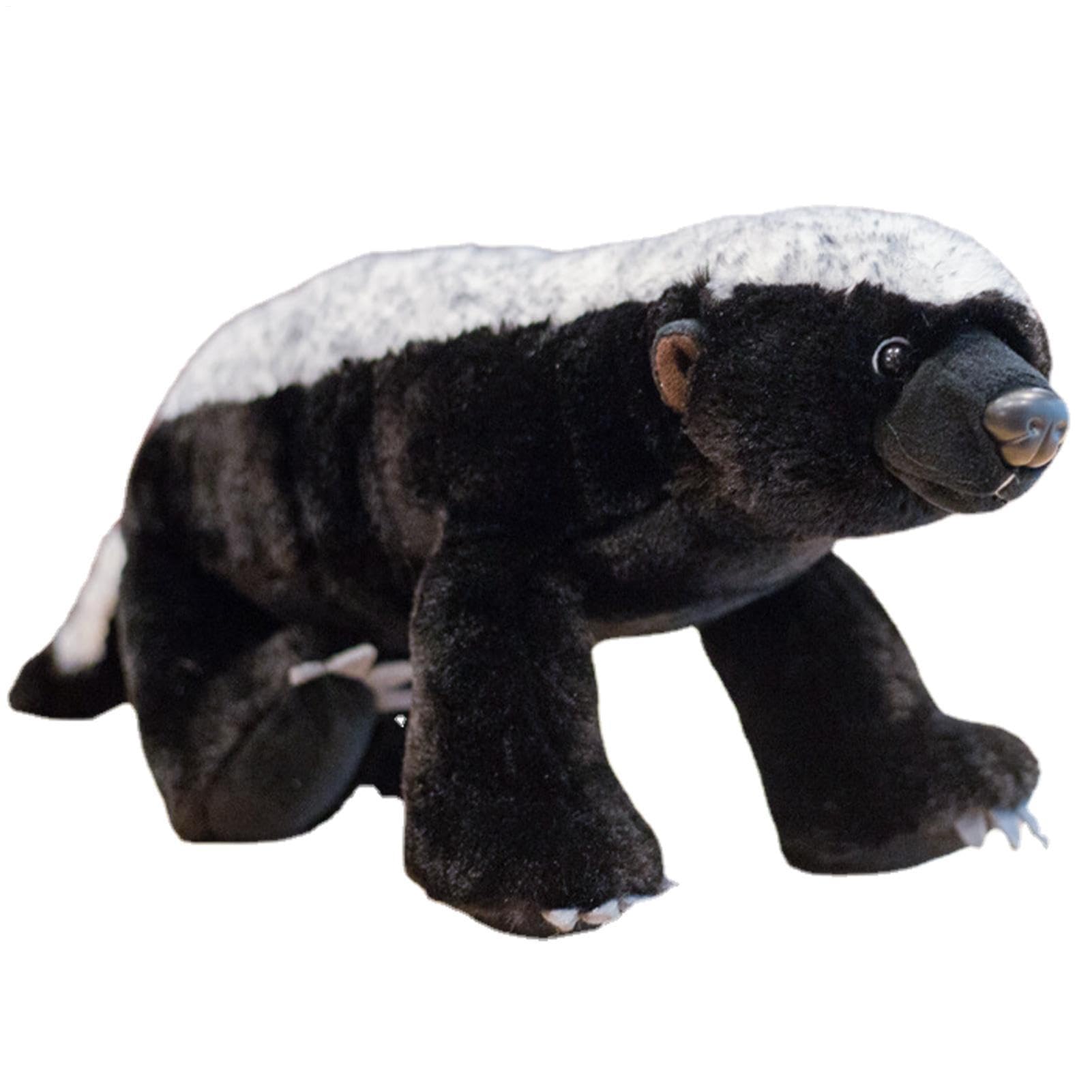 Honey Badger Plush Toy – Realistic Stuffed Black Honey Badger Animal | Soft Educational Africa Wildlife Figure | Unique Wildlife Plush Companion | Cuddly Toy for Kids Learning and Playtime