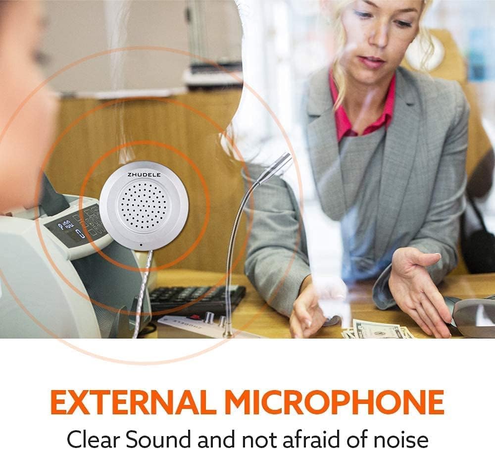 Dual-Way Counter Intercom,Window Intercom Systems Counter Intercom Counter Interphone Counterintercom Speaker for Store Office
