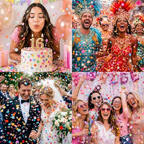 Mood Lab Multicolor Confetti - Mexican Colorful Party Confetti - 1.5 LBs/680 grams - Round Tissue Confetti by Mood Lab - Image 3