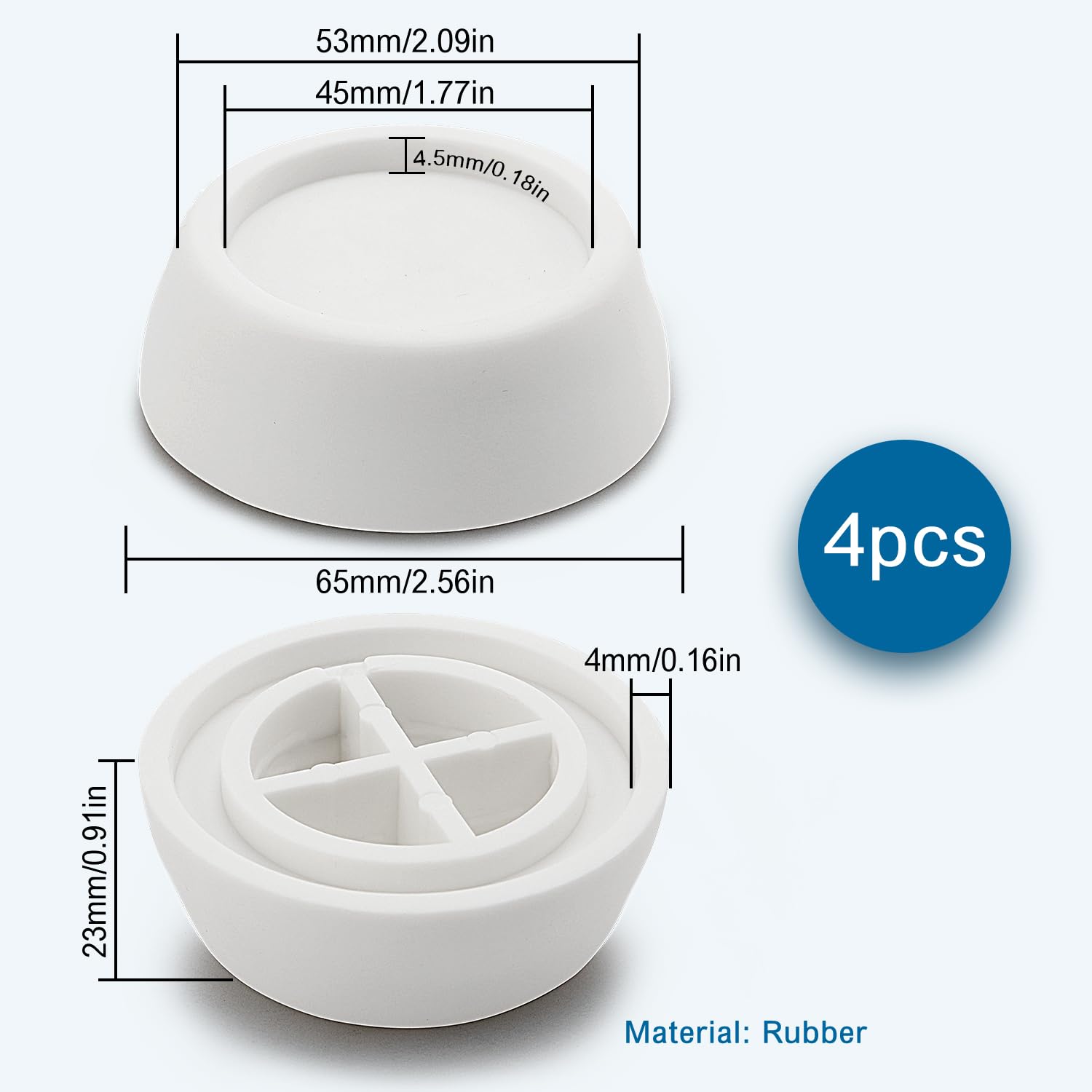 Electrolux A4WZPA02 Piedini Antivibrazione Universali Per Lavatrice, Grigio