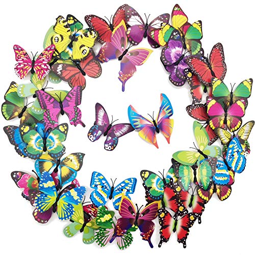 TIHOOD 42PCS Butterfly Hair Clips Colorful Butterfly Barrettes 3D Valentine's Day Butterfly Hair Clips for Women Party Favors (Assorted Styles)