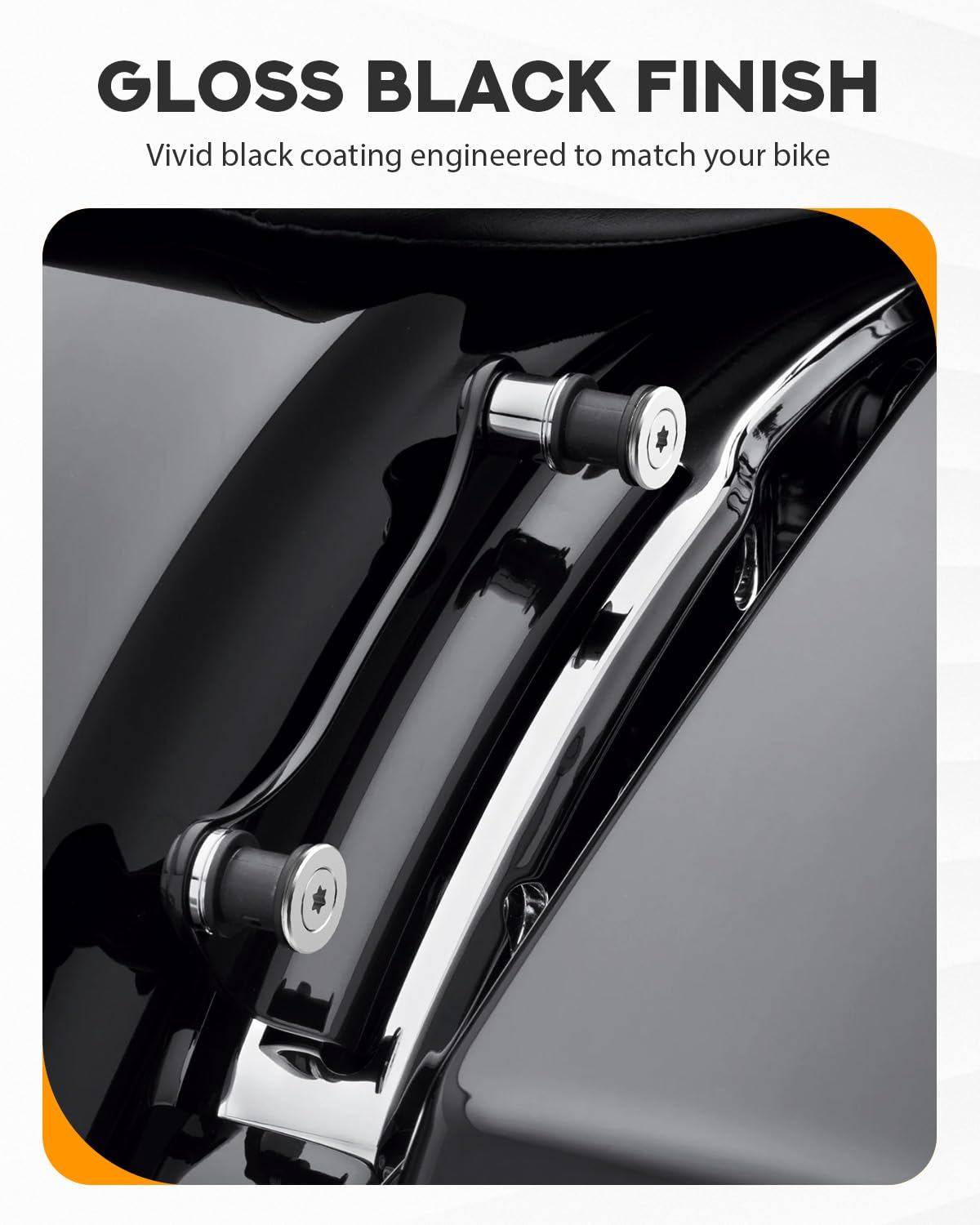 PBYMT Kit di Hardware di Ancoraggio a 4 Punti Nero Vivo con Rilascio Rapido, Compatibile con Harley Davidson Touring, Street Glide, Electra Glide, Road King, Road Glide 2014 e Successivi