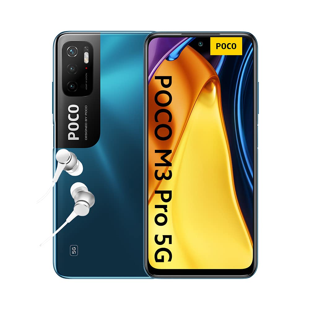 Xiaomi POCO M3 Pro 5G - Smartphone 6+128GB, 6.5" FHD+ 90Hz DotDisplay, MediaTek Dimensity 700 with dual 5G, 48MP AI triple camera, 5000mAh, Cool Blue (UK Version + 2 Years Warranty)