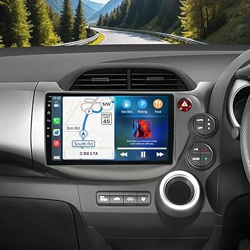 10" 4G+64G Android 14 Car Stereo for Honda Jazz Fit 2007-2013 IPS Touch Screen 2 Din Car Radio Receiver w/Wireless Carplay and Android Auto GPS Navigation Bluetooth Wifi BT SWC FM Backup Camera Mic