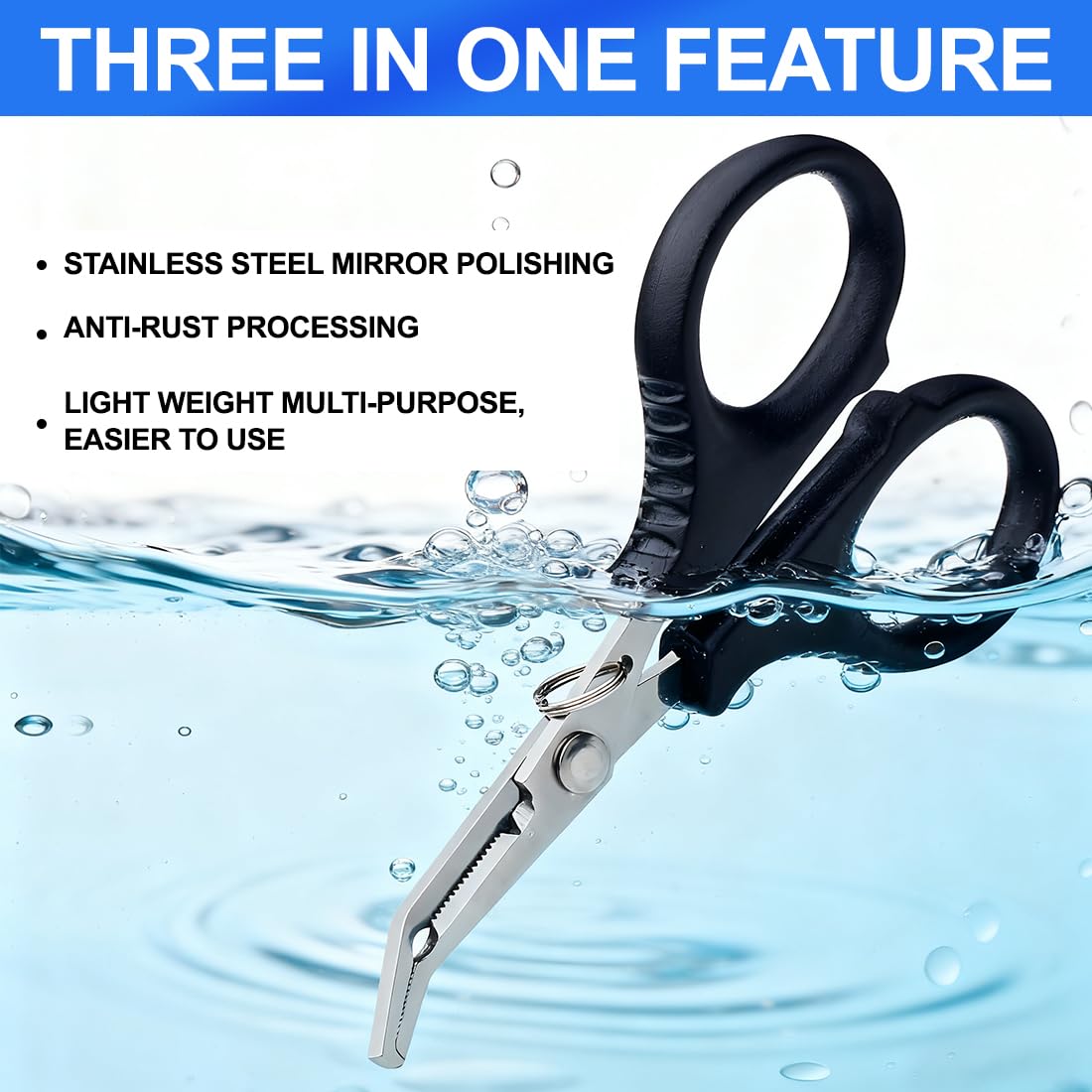 1 Pezzo Pinze da pesca Pinza Angelo in Acciaio Inossidabile Pinza a Molla Multifunzione Tritafili Forbici da Pesca a Becco Curvo Pinze da Pesca