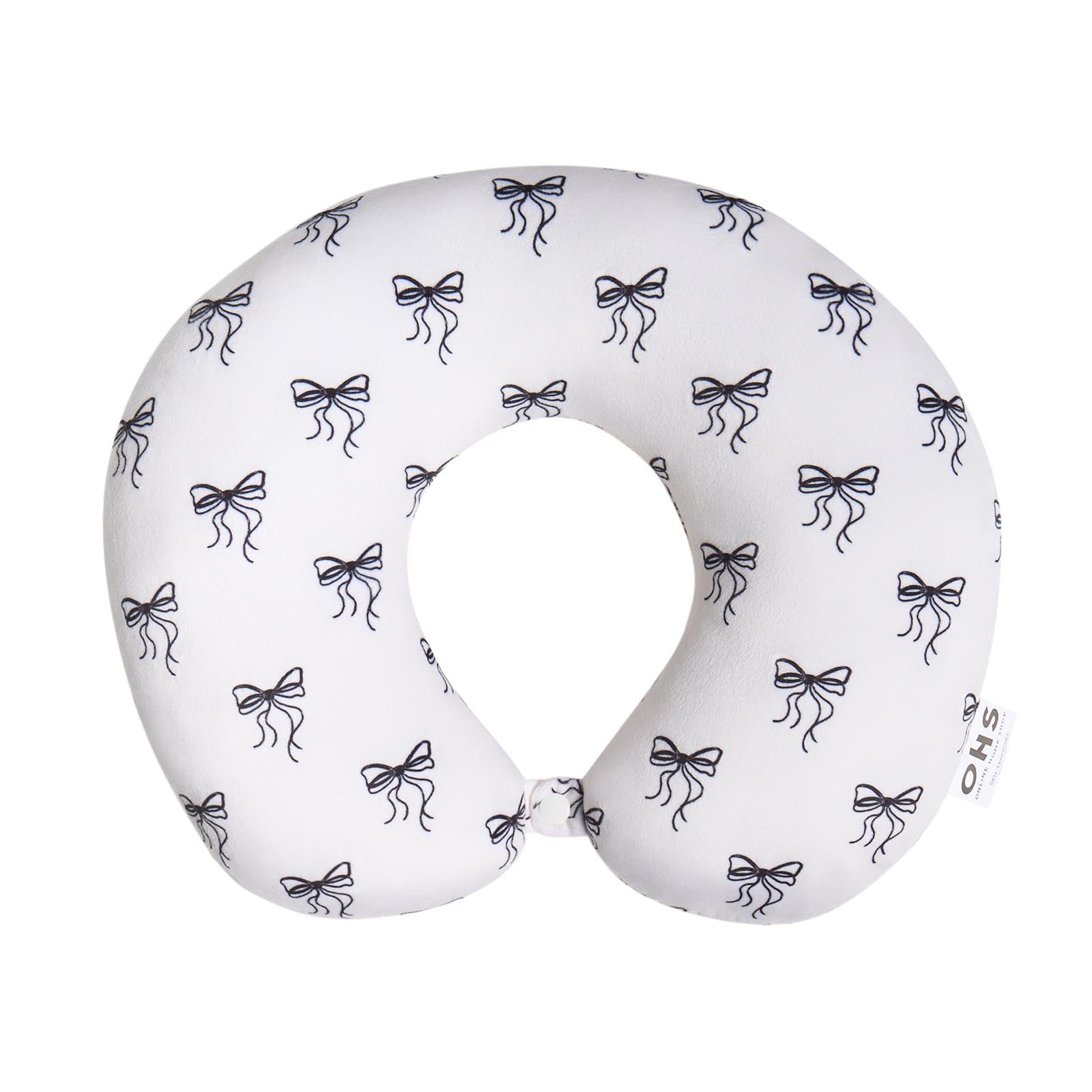 Ohs Bows Neck Pillow Travel Support U Shape Soft Head Rest Cushion from B&Q