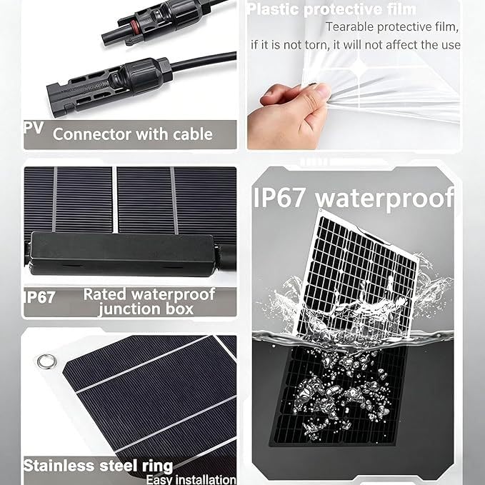Panel Solar de 1000 Vatios 2 Pcs Kit de Panel Solar Flexible de 500W con Controlador de Carga, Paneles Fotovoltaicos Portátiles Monocristalinos