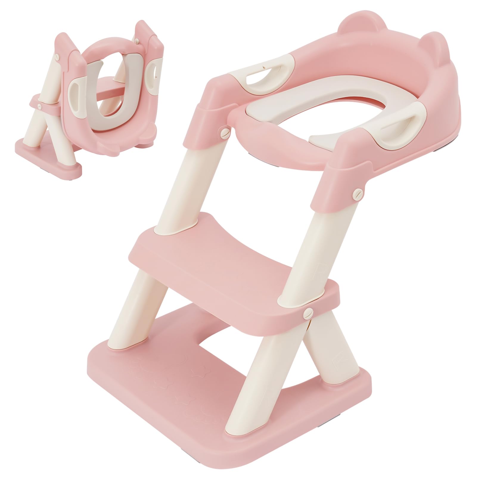 Siège de toilette pour enfants, avec escalier et poignées, hauteur réglable, pliable, pour enfants, garçons, filles, bébés