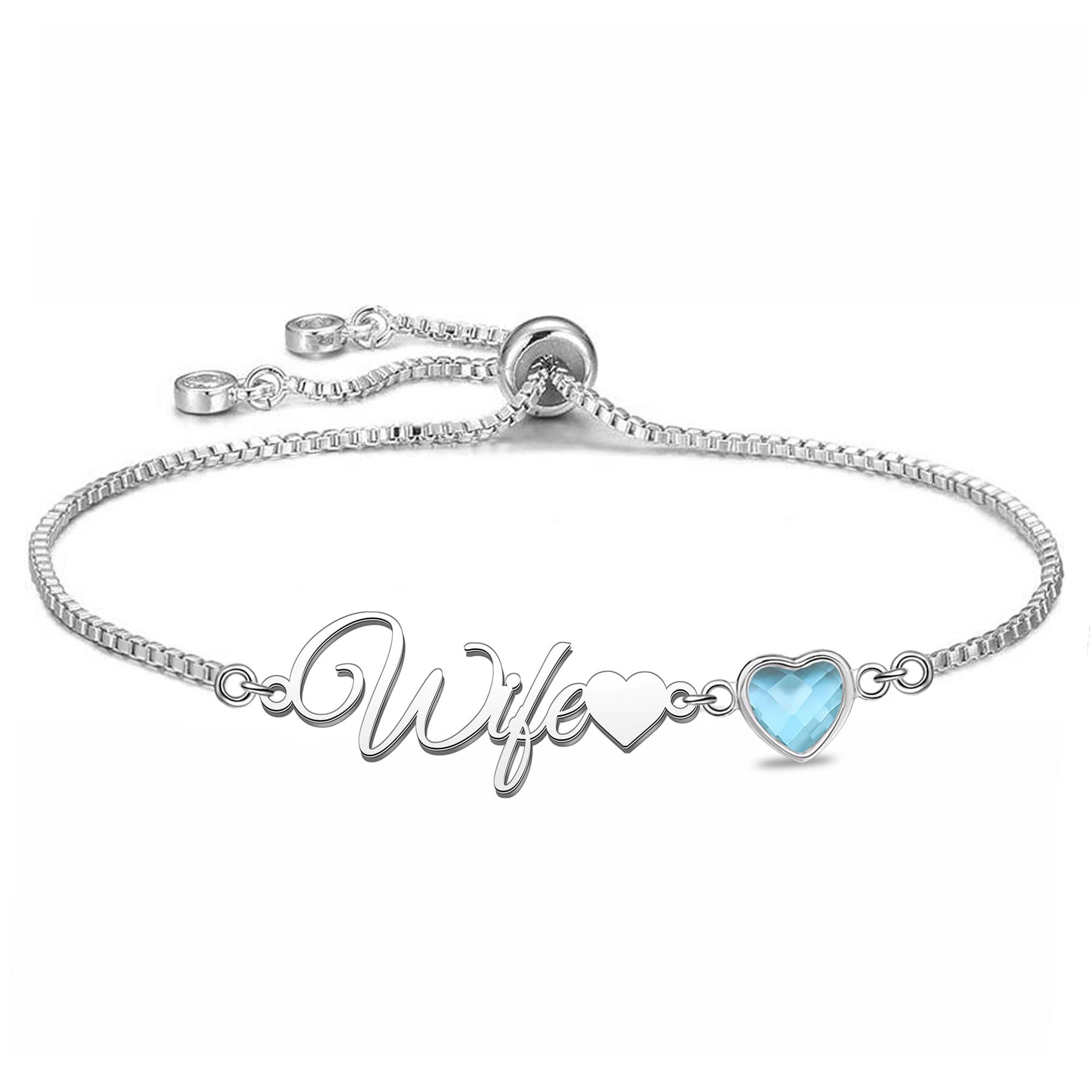 Silver Bracelet for Women.Adjustable Sliding Jewellery Gift for Mum Auntie Daughter Sisters Wife — view 6