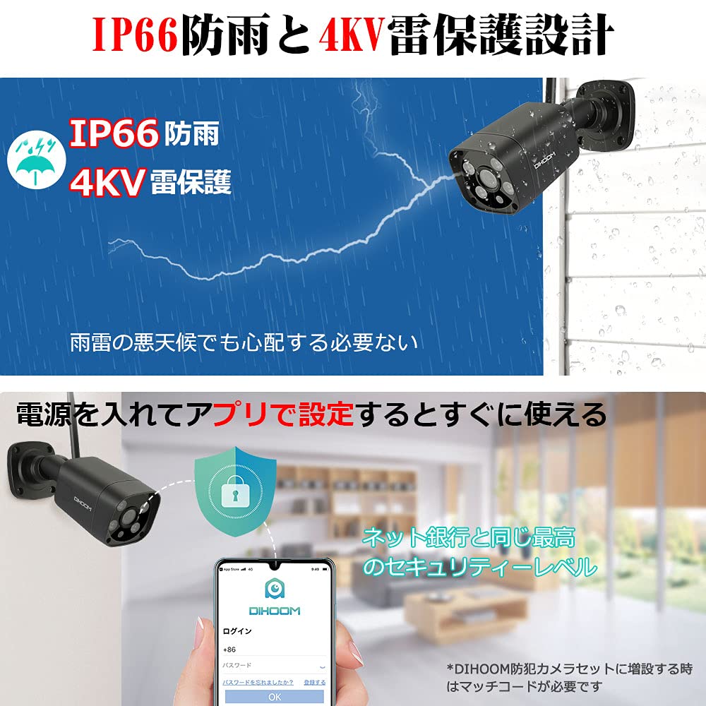 Amazon.co.jp: 【双方向通話・300万高画素】防犯カメラセット