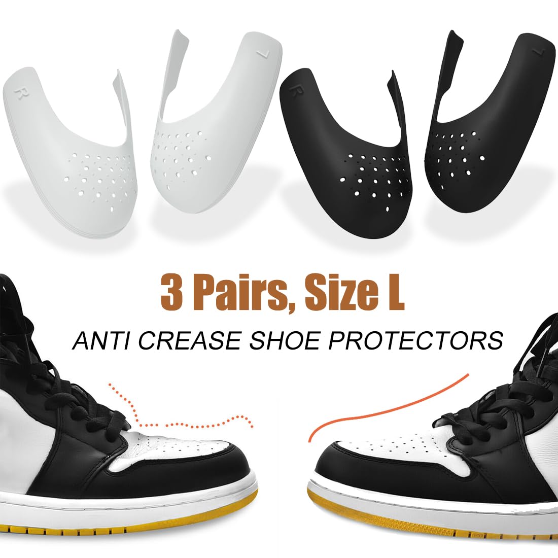3 Pares Protector De Zapatillas, Escudo De Zapatos, Protector Contra Arrugas Para Zapatos, Protectores De Zapatillas Para Las Arrugas, Protector Antiarrugas Para Zapatos
